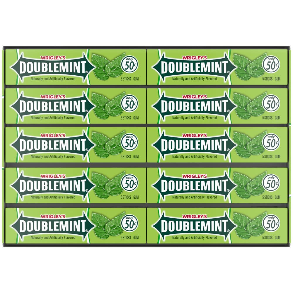 WRIGLEY'S DOUBLEMINT Chewing Gum Bulk Pack, 5 Stick (Pack of 40)