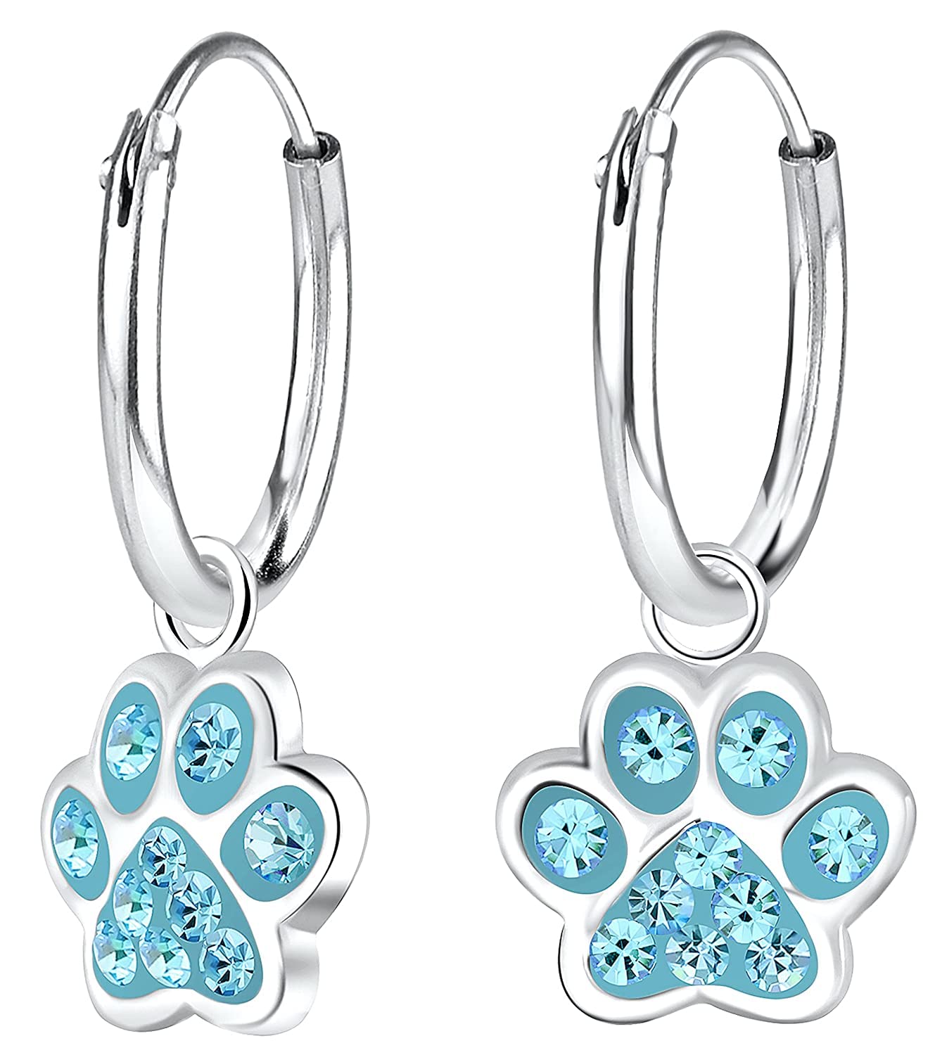 Aww So Cute 925 Sterling Silver Hypoallergenic Puppy Paw Hoop Earrings for Babies, Kids & Girls | Diwali Gift | Comes in a Gift Box | 925 Stamped with Certificate of Authenticity | ER0023