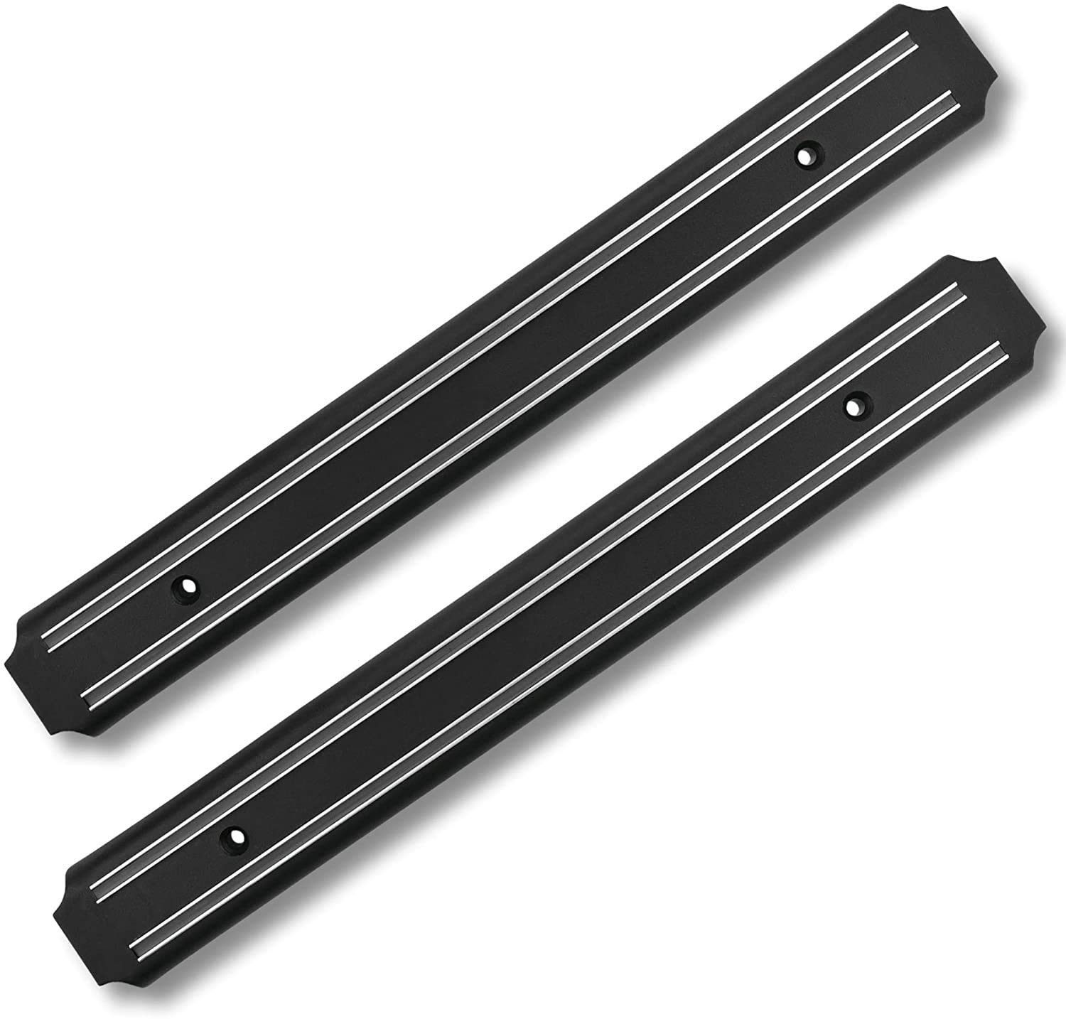 Wolblix 33cm (2 Pcs) Magnetic Knife Bar, Magnetic Knife Storage Strip, Magnet Kitchen Knife Holder, Knife Rack Strip Patti 13 Inch (Black)