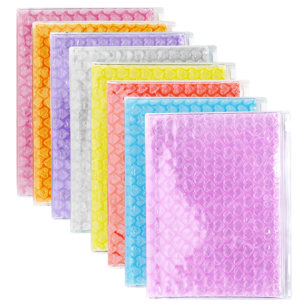 JUMISEE 8 Colors Clear Bubble Out Bags Double Walled Packing Cushioning Bags Protective Wrap Bubble Pouches for Shipping, Storage, Packaging