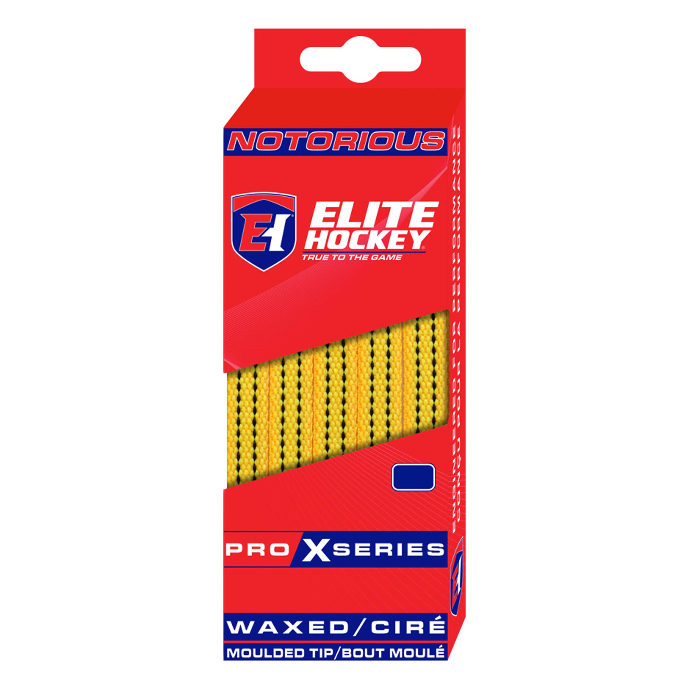 Elite Hockey, Notorious Pro X Series, Waxed Ice Hockey Skate Laces, One Pair (Color/Size Choice)