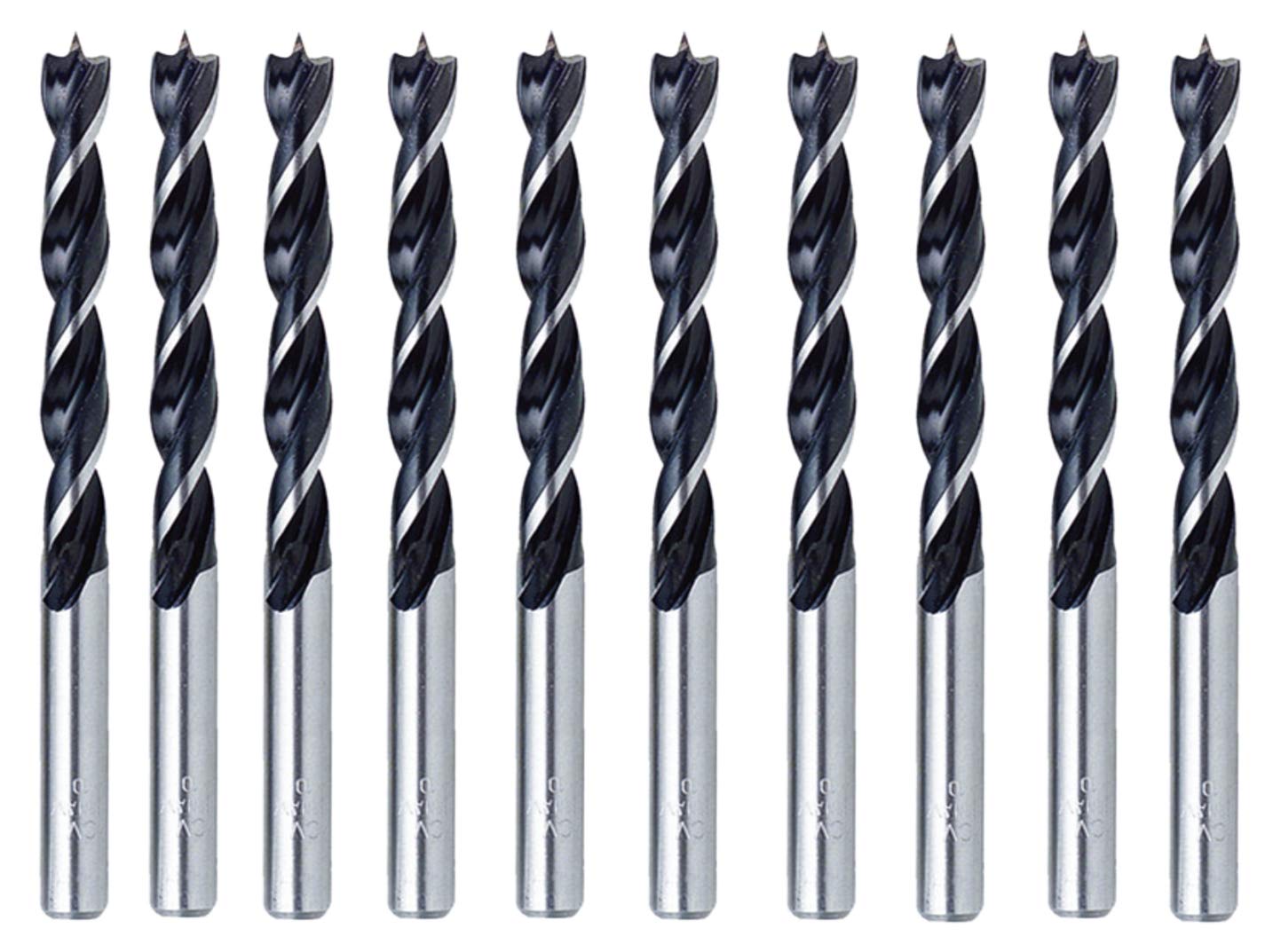 Sino-Max Brad Point Wood Drill Bit Brad and Spur Point Wood Drills with Special Brad-Point tip Drilling For Hardwood or Softwood (10, 1/8)