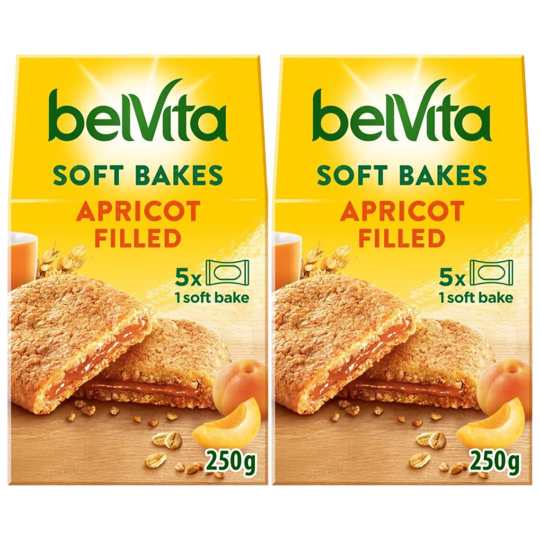 Breakfast Biscuits Bar Bundle With Belvita Soft Bakes Apricot Filled 5x50g Bars 250g Box (2 Pack)