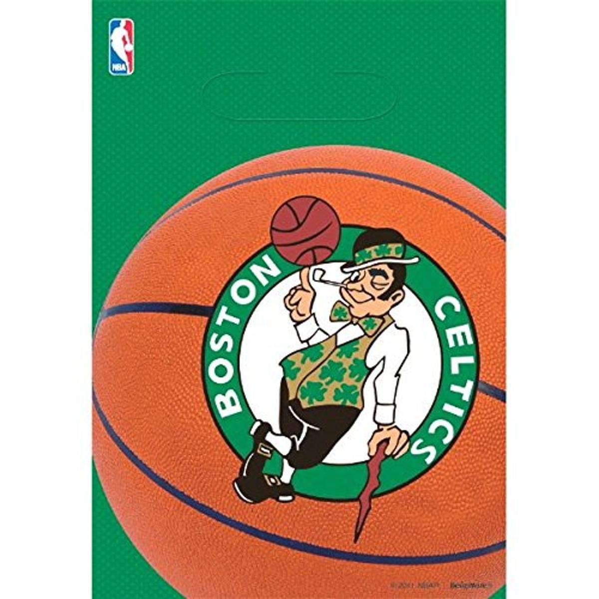 Amscan 373654 Boston Celtics NBA Collection Loot Bags, Party Favor | 8 piece