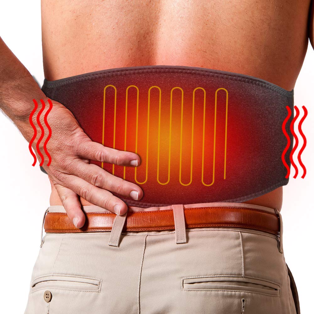 ARRIS Electric Heating Waist Belt Wrap, Lower Back Heated Belts & Lumbar Therapy Heat Pads for Pain Relief of Stomach Muscle Abdominal, Suitable for Men Women (Regular Version)