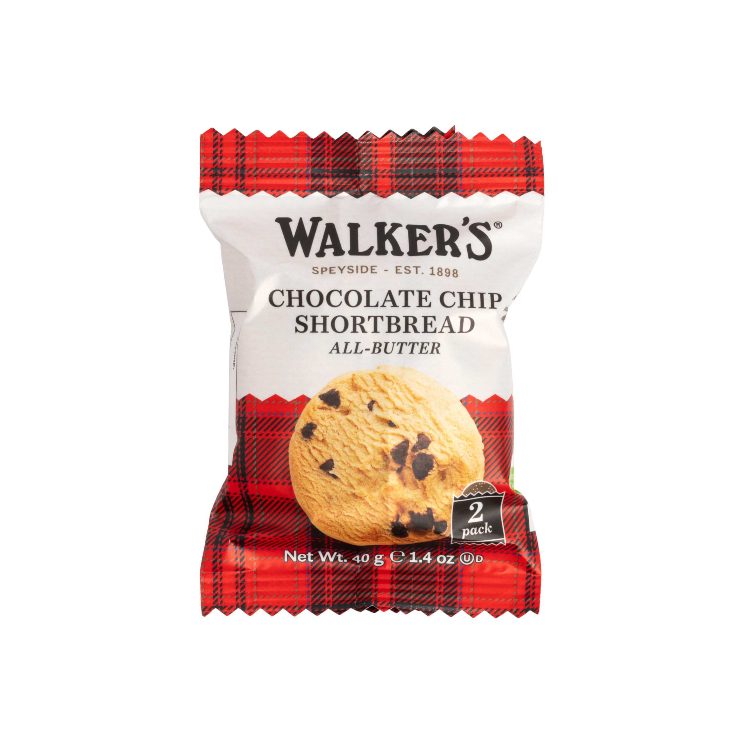 Walkers Pure Butter Chocolate Chip Shortbread Snack Pack 40 g, gm