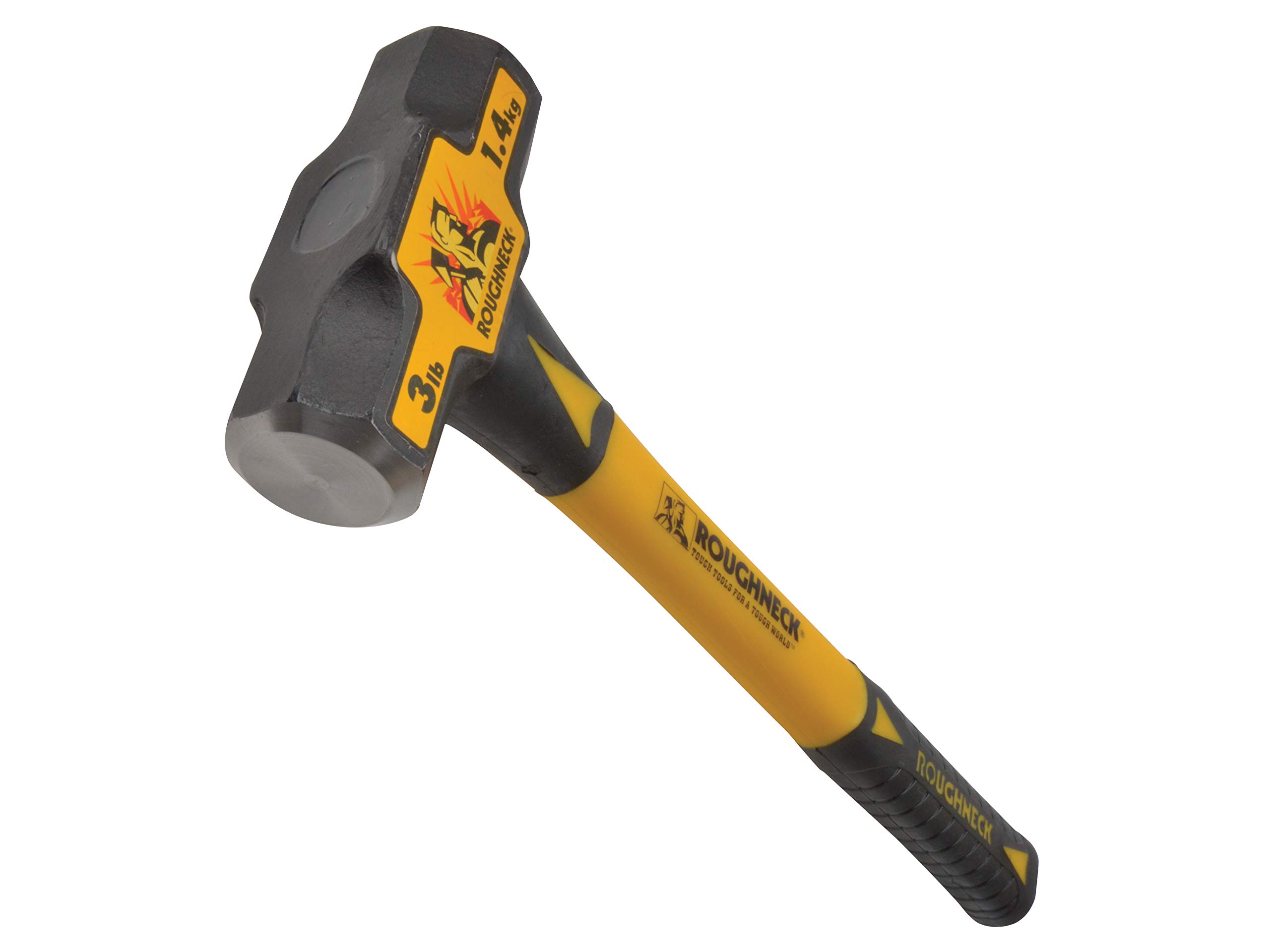 RoughneckROU65622 Mini Sledge Hammer Fibreglass Handle With Shock Absorbing Grip 3lb/ 1.4kg, Black