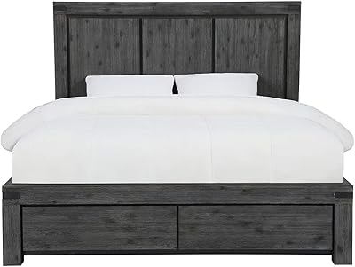 Modus Furniture Solid Wood Footboard-Storage Bed, California King, Meadow - Graphite