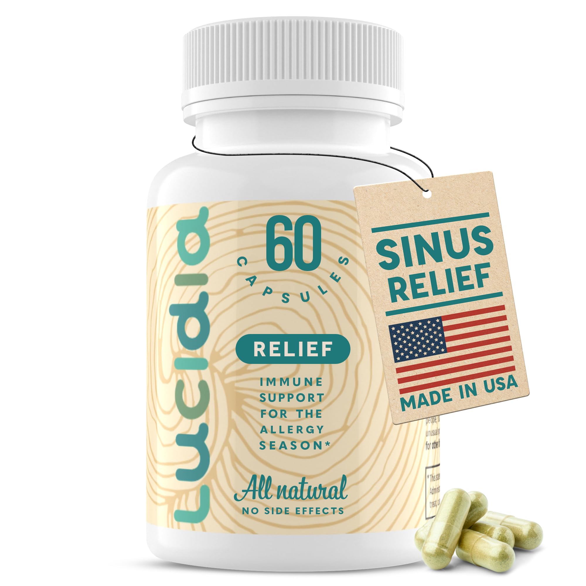 Lucidia Non-Drowsy Allergy and Hay Fever Support for Sinus Health with Quercetin NAC and Stinging Nettles Histamine Block Artemis Therapeutics