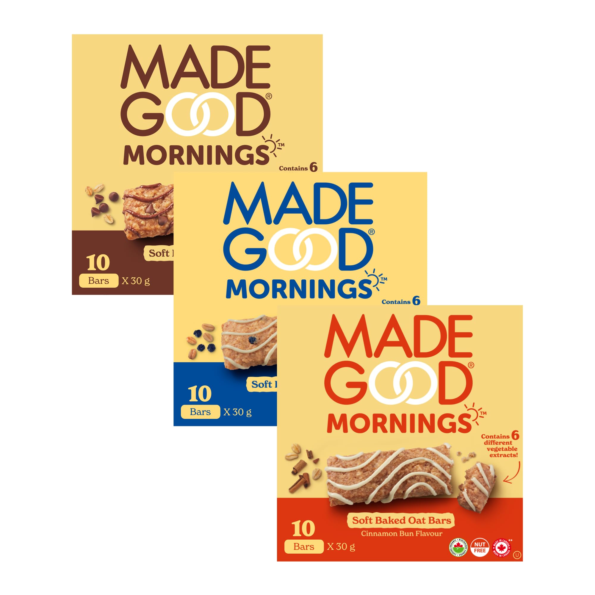 MadeGood Mornings Soft-Baked Oat Bars Variety Pack (Variety)