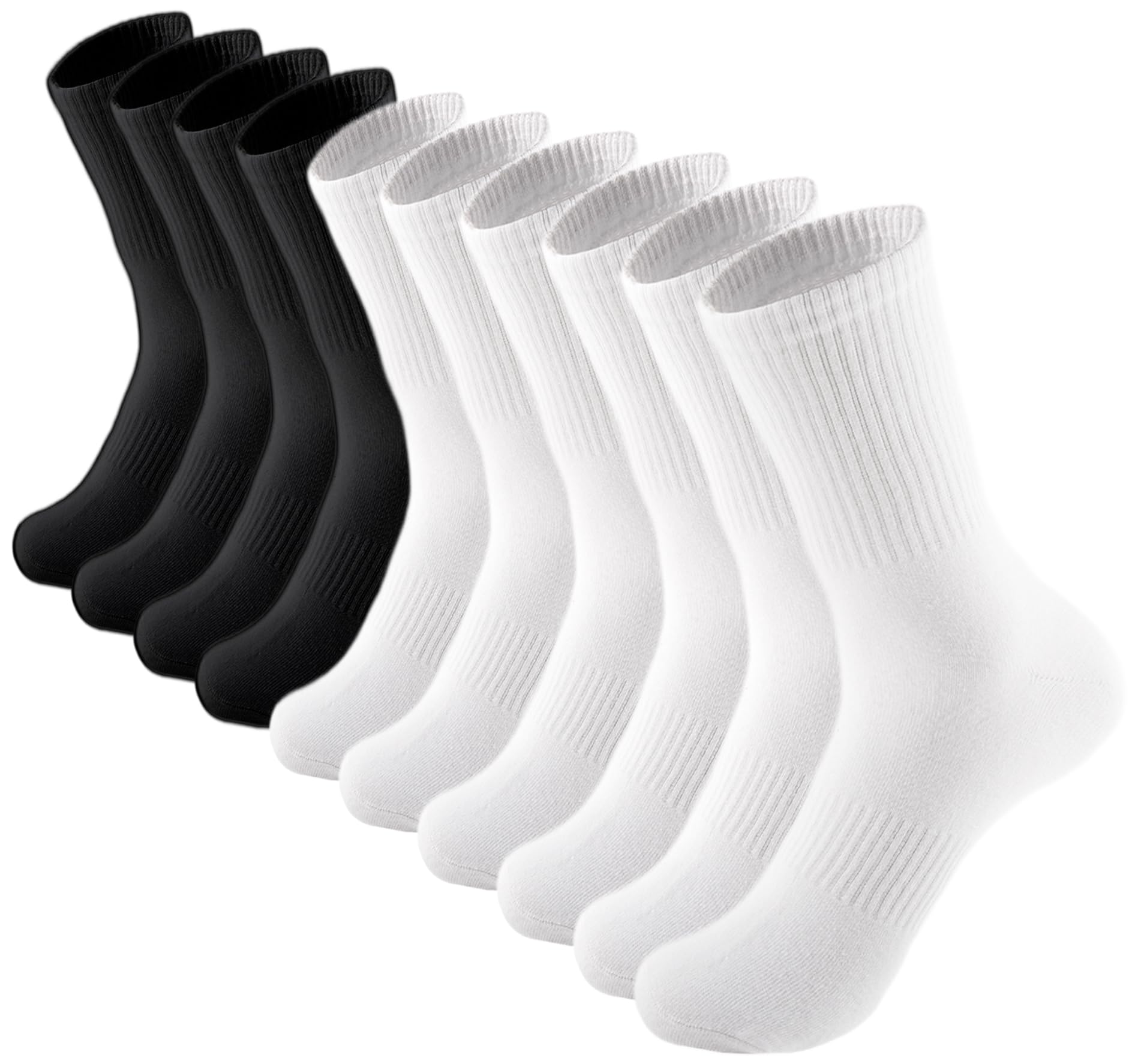 ACCFODWomens Crew Socks Thin Cotton Long Socks Arch Support Casual Workout High Socks 5 Pairs