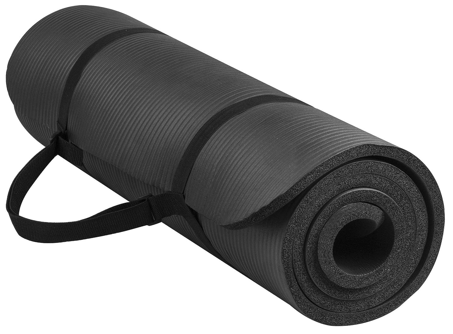 Dorsa Non Slip Yoga Mat 10Mm Thick Nbr Gym Home Mat Exercise Mat Sport Mat 183 X 61Cm Black