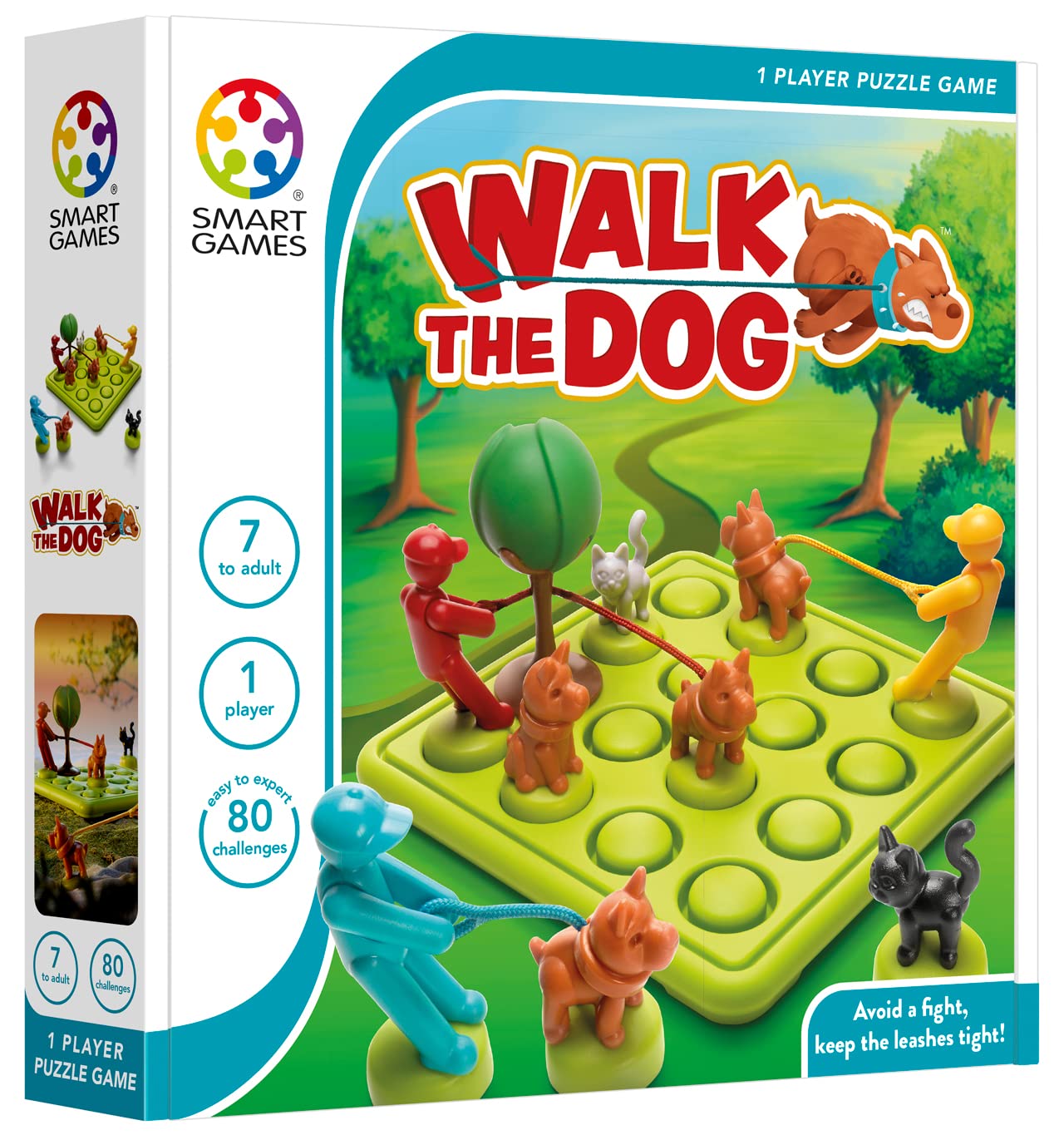 Smart Games - Walk the Dog, Puzzle Game with 80 Challenges, 7+ Years