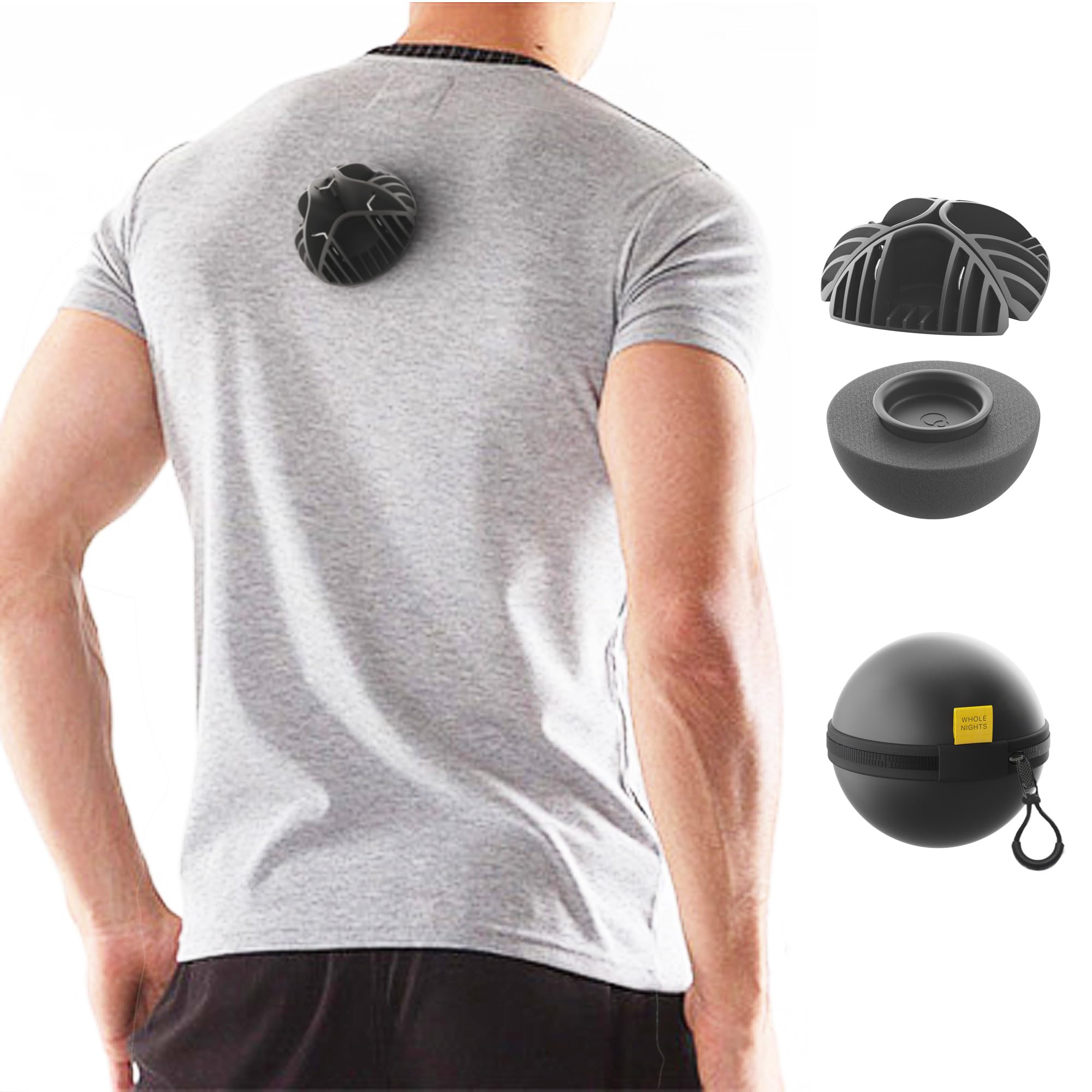 Whole Nights Ball for Side Sleep Posture - Calma Clip, Sleep Aid for Back Snorers, Anti Snoring Device for Sleep Apnea, Attaches to Any Clothes and Keeps You in a Healthy Sleeping Position