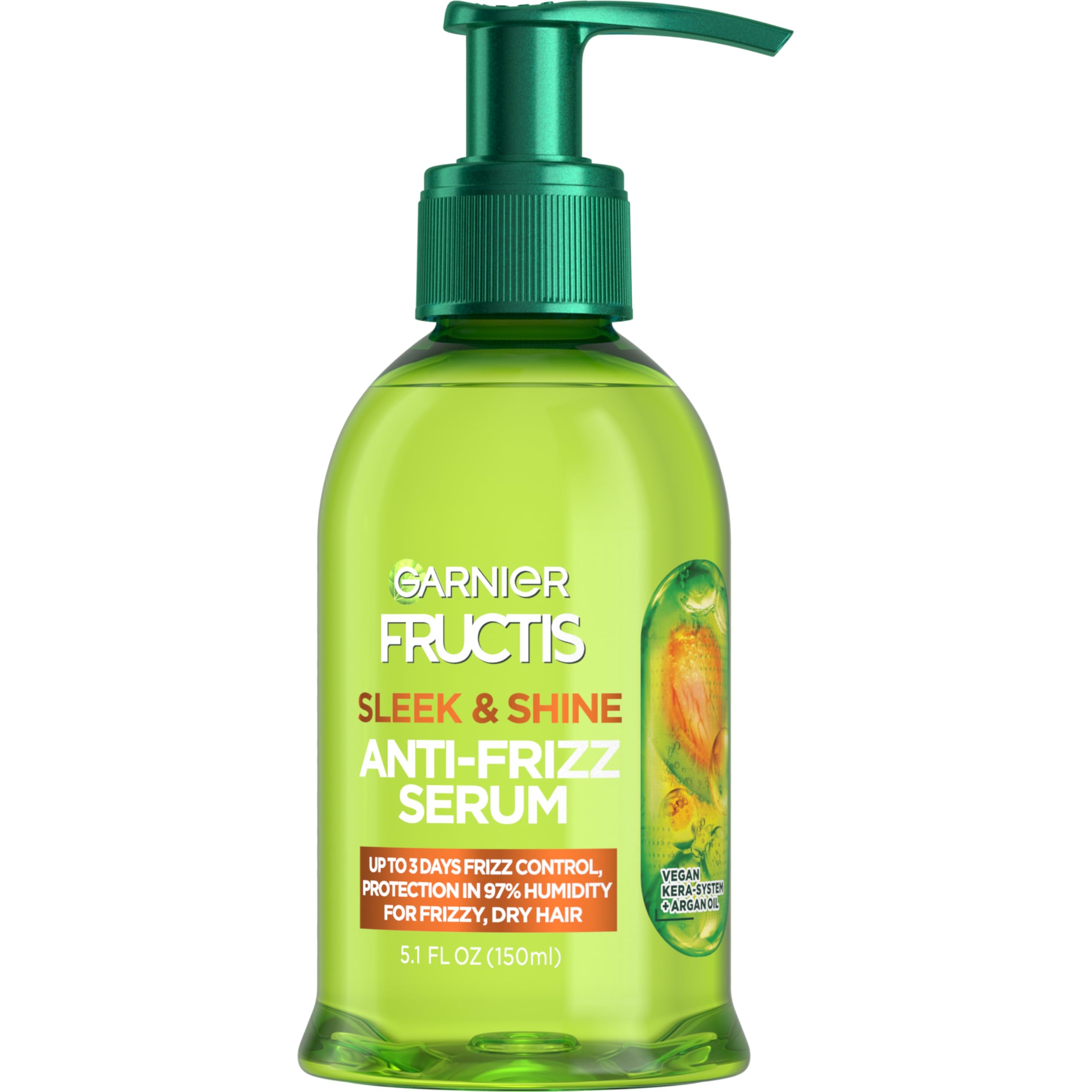 GarnierFructis Sleek & Shine Anti-Frizz Serum, Frizzy, Dry, Unmanageable Hair, 5.1 fl. oz.