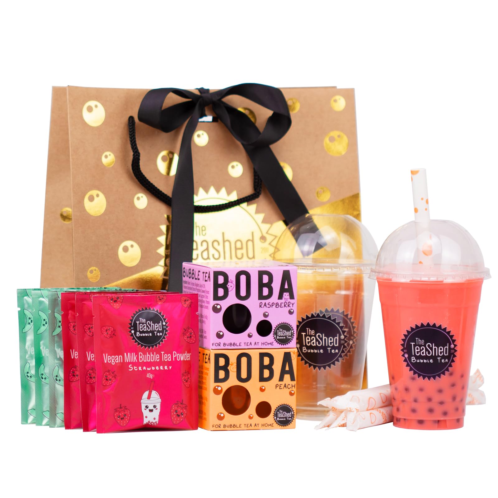 Bubble Tea Kit Powder Gift Set With 6 Servings | Powder + Boba Set | The TeaShed