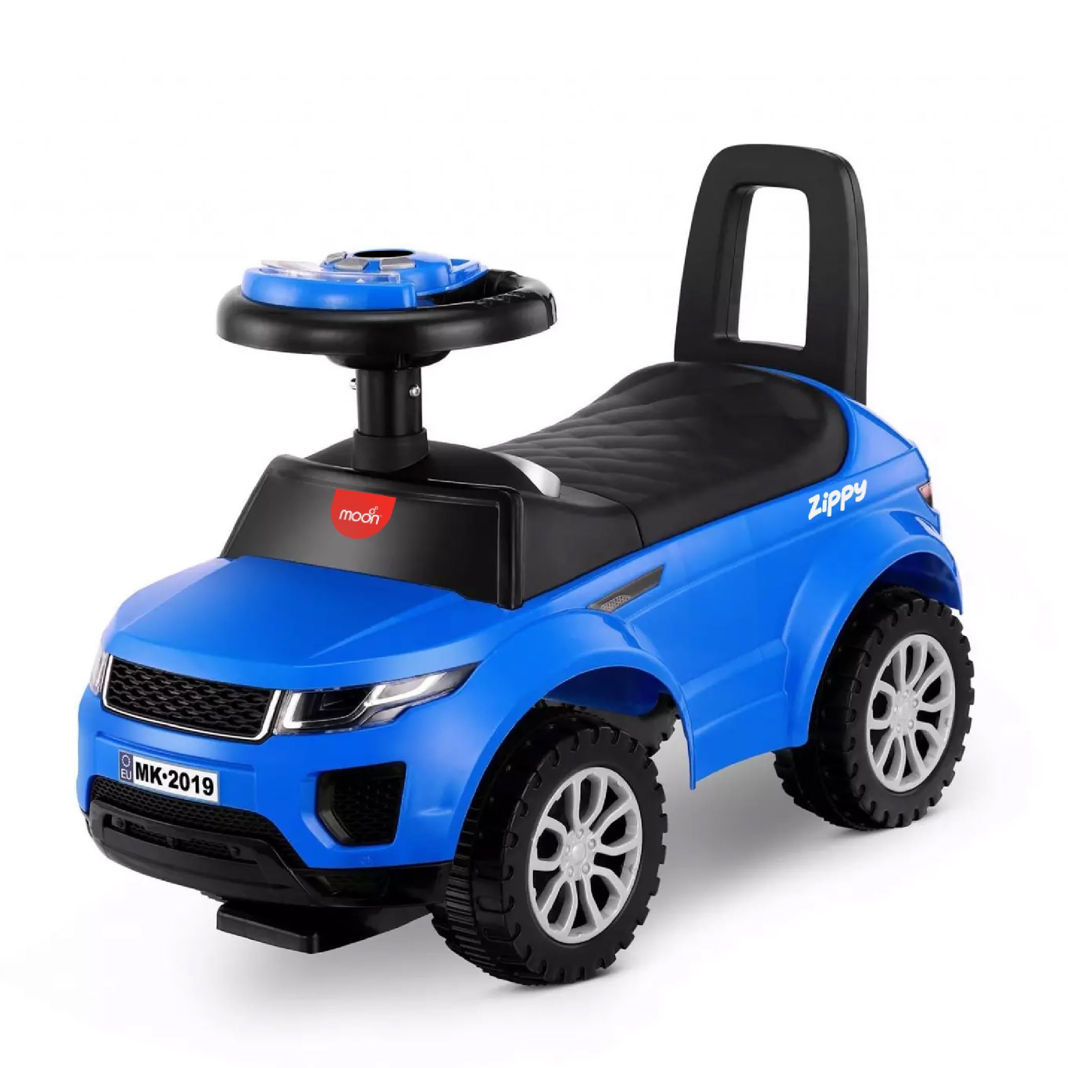 The Moon Brand Zippy Ride on Sports Car for Boys and Girls, 12-36 Months, Safe and Secure with Anti-Tipping Mechanism - Idea – Blue, MNSODMT16