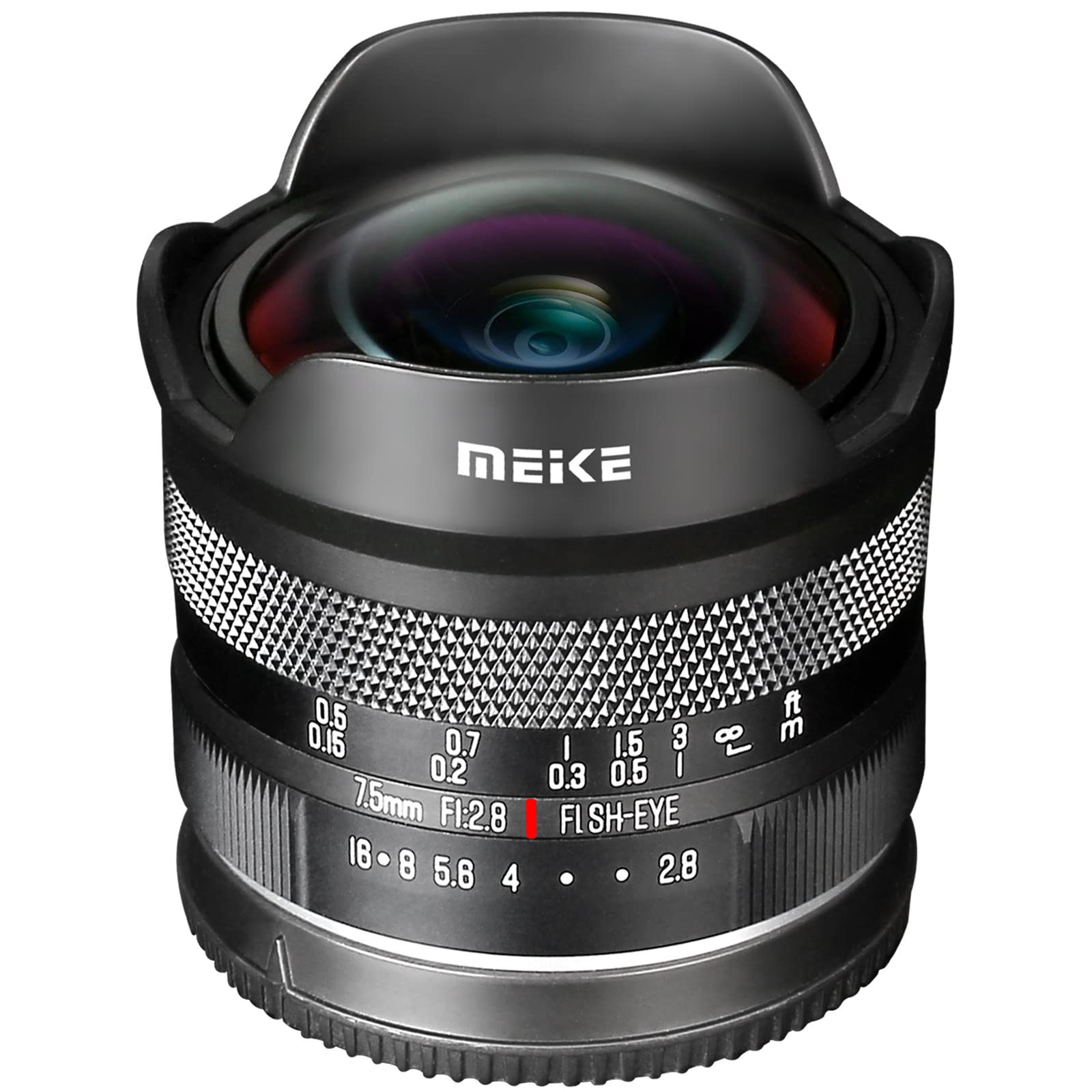 Meike 7.5mm F2.8 Large Aperture Wide Angle Lens Manual Focus Lens Compatible with Compatible with Panasonic Lumix Olypums M43 Mount Mirrorless Cameras GH4 GH5 GH6