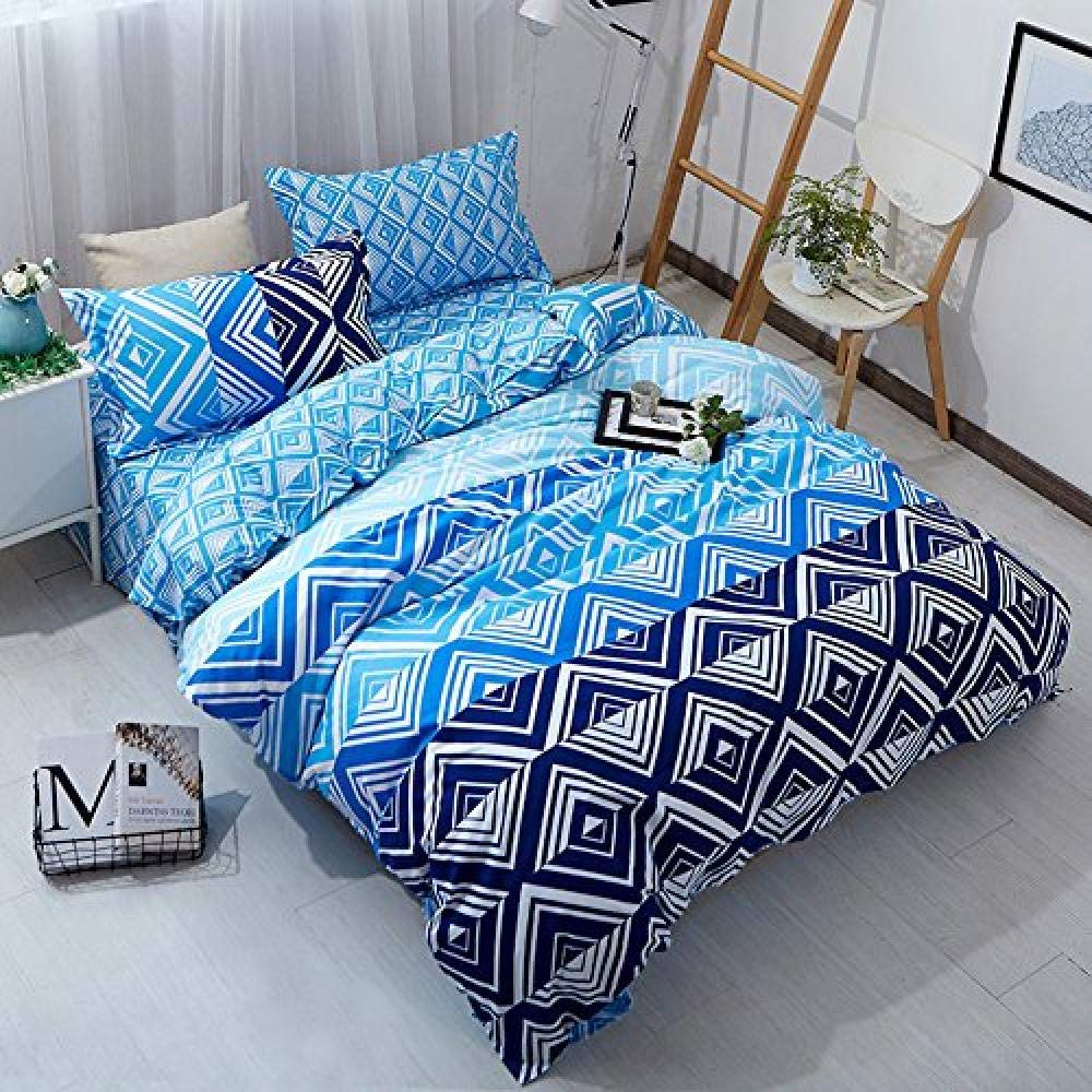 Exotic duvet cover pillowcase 3-piece set single-layer microfiber bedding Bohemian printKing 220x240cm + 50x75cm * 2