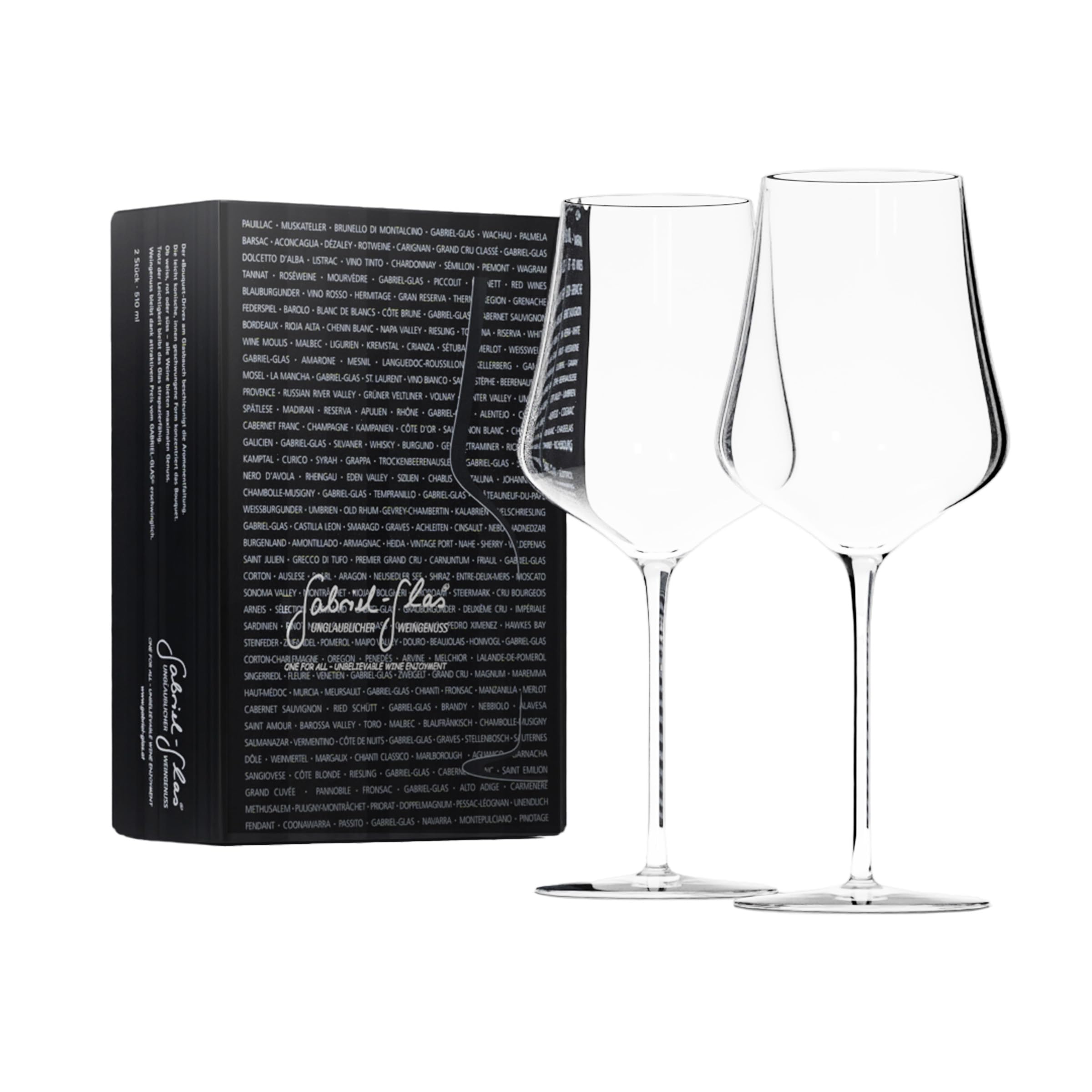 Gabriel-Glas StandArt Crystal Wine Glasses, Set of 2 with Gift Box - Premium, Universal Wine Glass for Red and White Wine - Dishwasher Safe, Lead-Free, 16 oz.