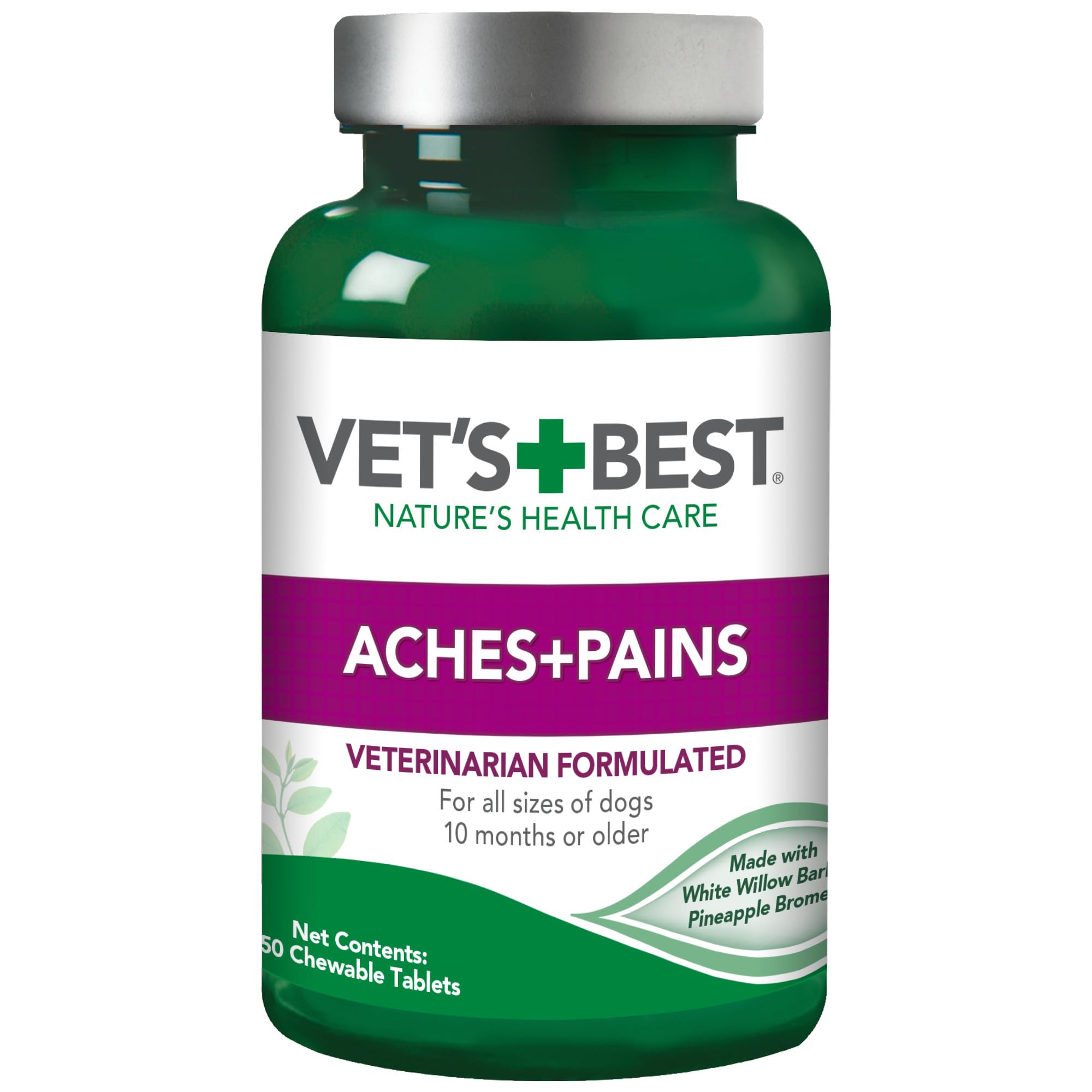 Vet’s Best Aches + Pains Dog Supplement - Vet Formulated for Dog Occasional Discomfort and Hip and Joint Support - 50 Chewable Tablets(Pack of 1)