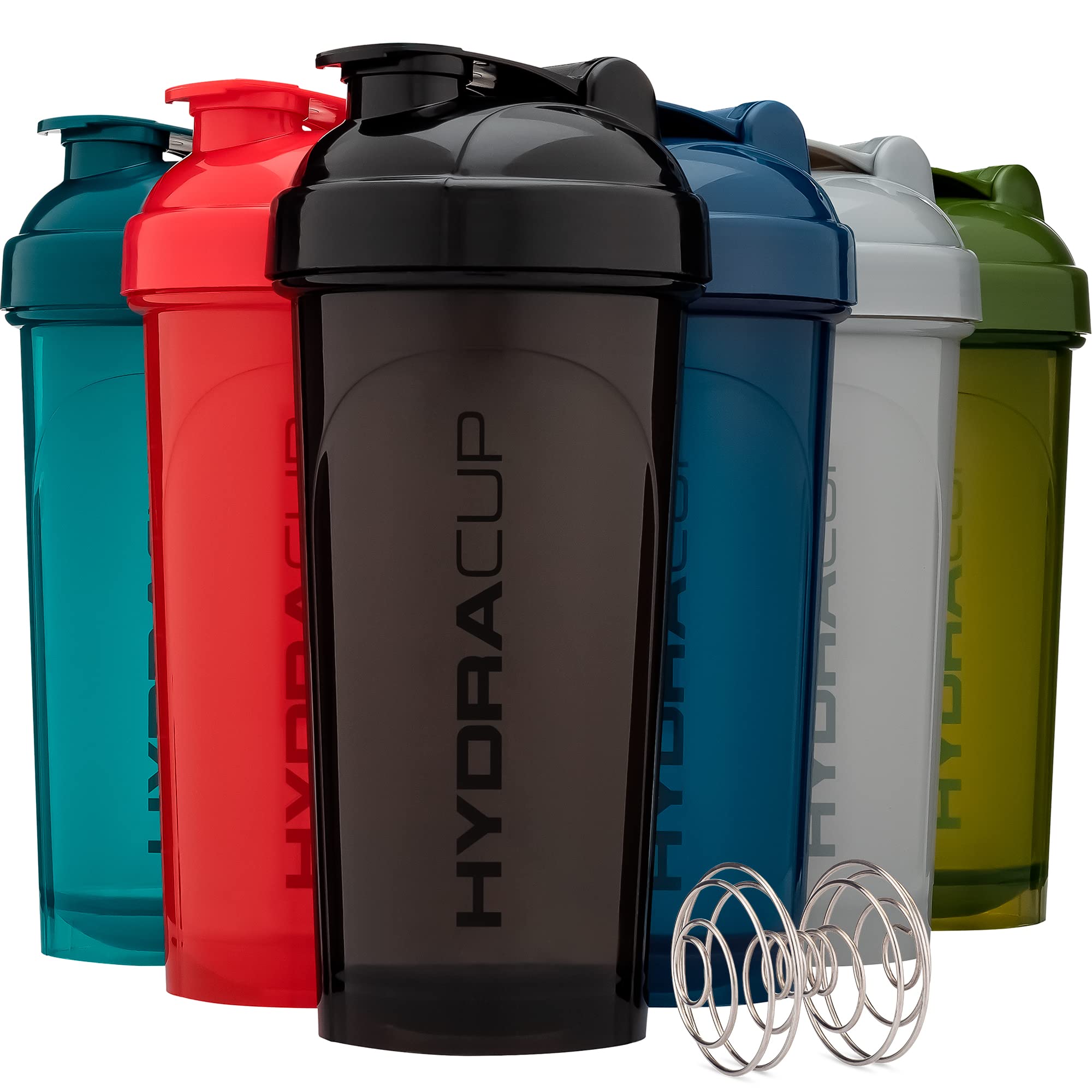 Hydra Cup 6 PACK - OG Shaker Bottles, 24 oz Max Value Pack, Protein Shaker Cups, 6qty Stand Out Colors.