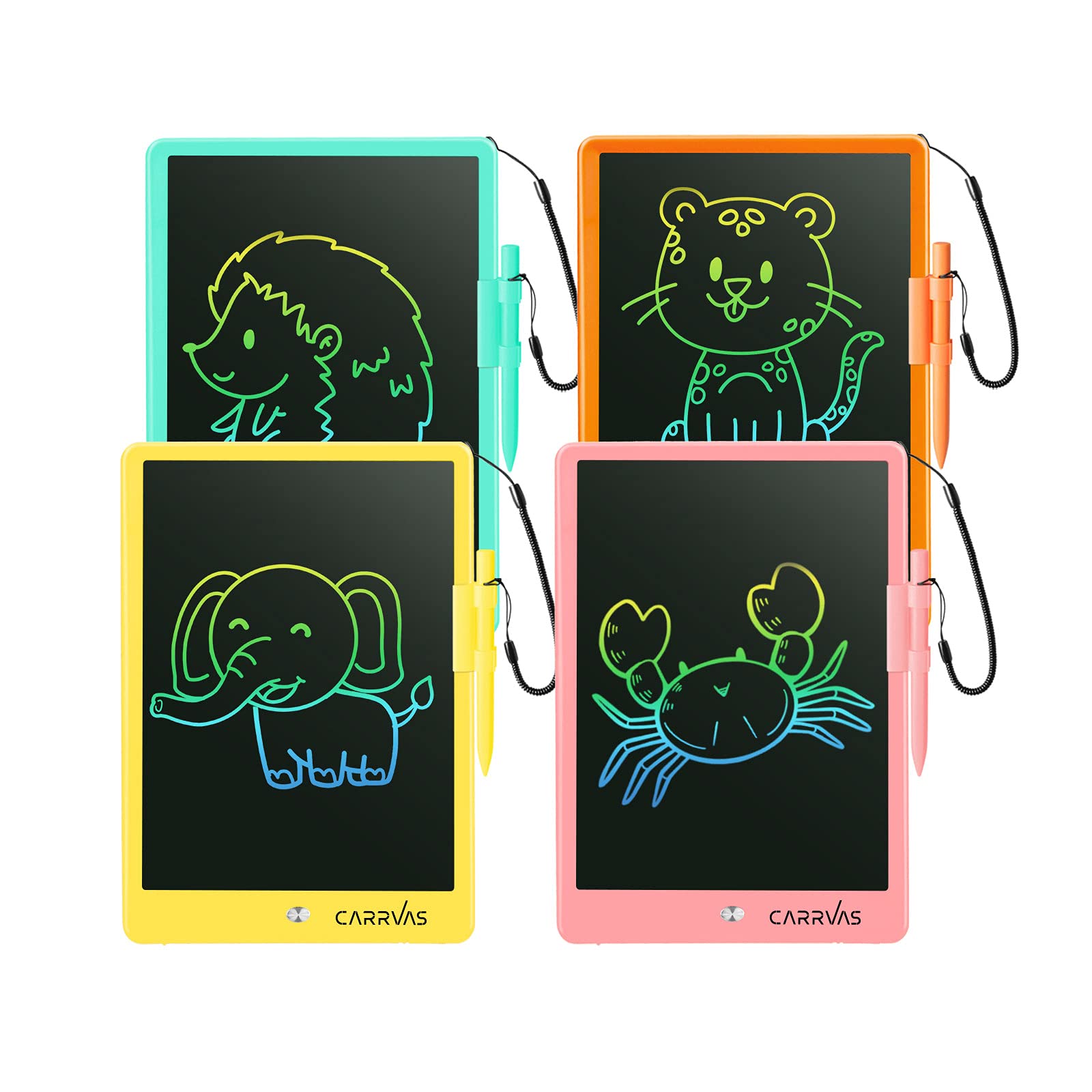 LCD Writing Tablet 4 Pack 10 Inch Colorful Doodle Board Drawing Pad for Kids Drawing Board Writing Board Drawing Tablet Educational Christmas Toy Gifts for 3 4 5 6 7 8 Years Old Boys Girls