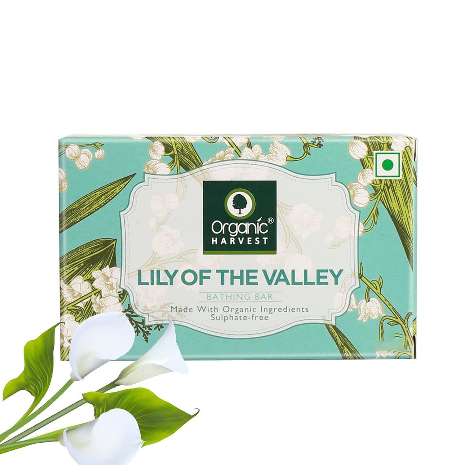 Organic Harvest Lily of The Valley Bathing Bar, For Skin Moisturisation, Ideal For All Skin Types, 100% Organic, Paraben & Sulphate Free – 125gm