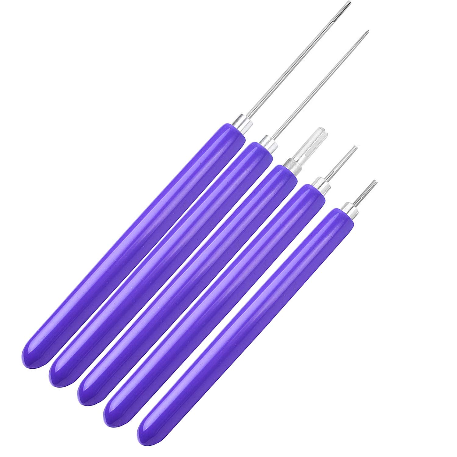 Jdesun Quilling Tools, 5 Pieces Different Size Quilling Slotted Tools Purple Color