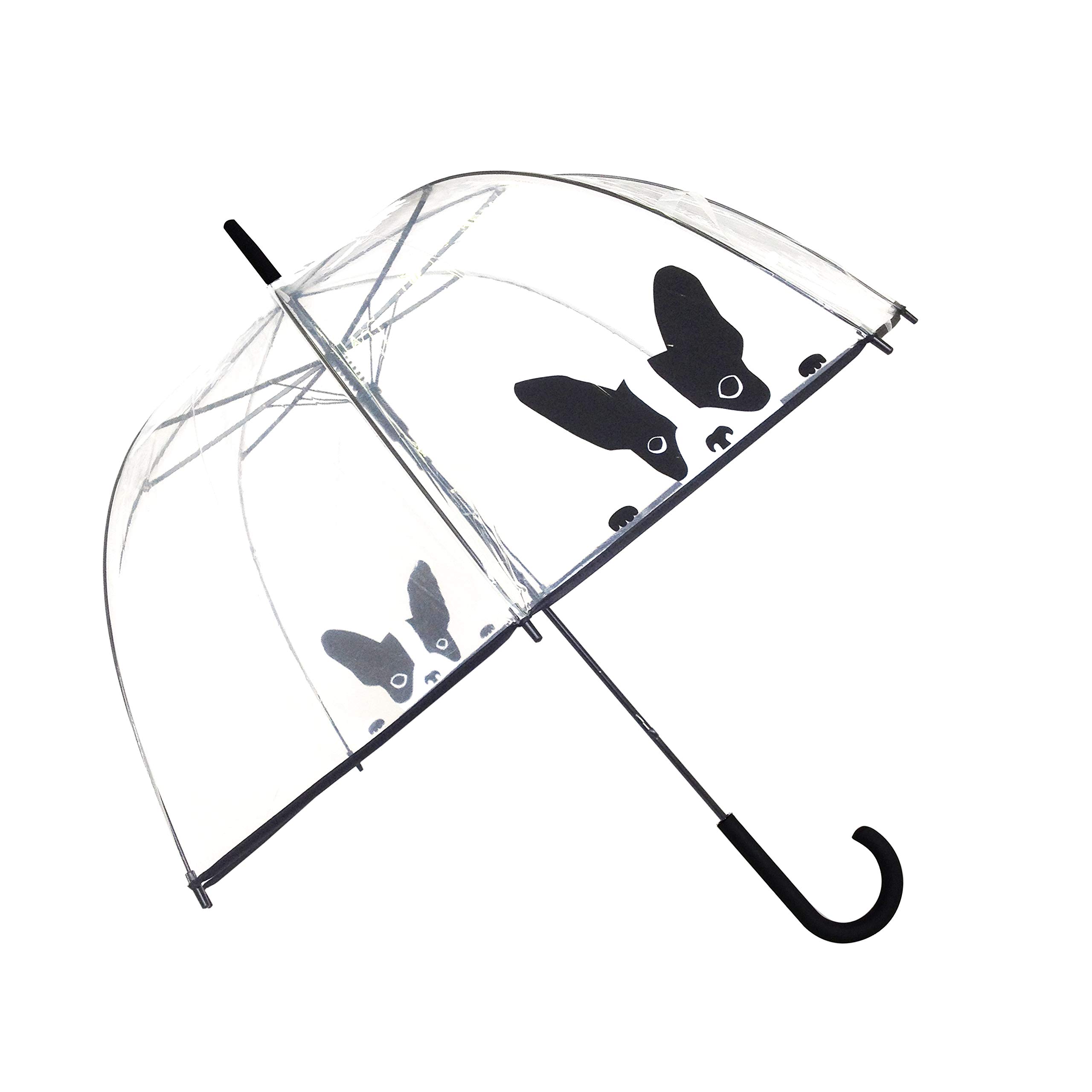 SMATI Stick Clear Bubble Umbrella (The Enhanced Edition Cat and Dog) - Auto Open - for Women and Kids