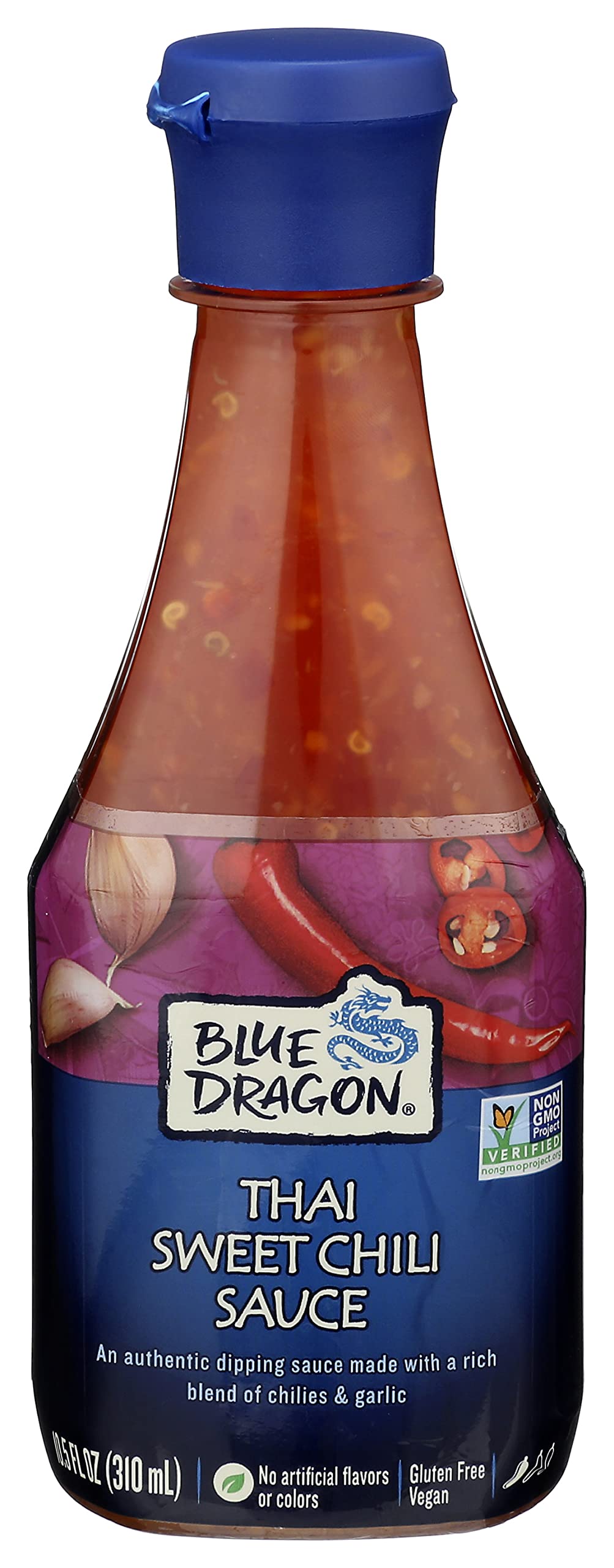 Blue DragonThai Sweet Chili Sauce, 10.5 Oz (Pack of 1), Dipping Sauce, Marinade, Squeezy Bottle, Gluten Free, Vegan