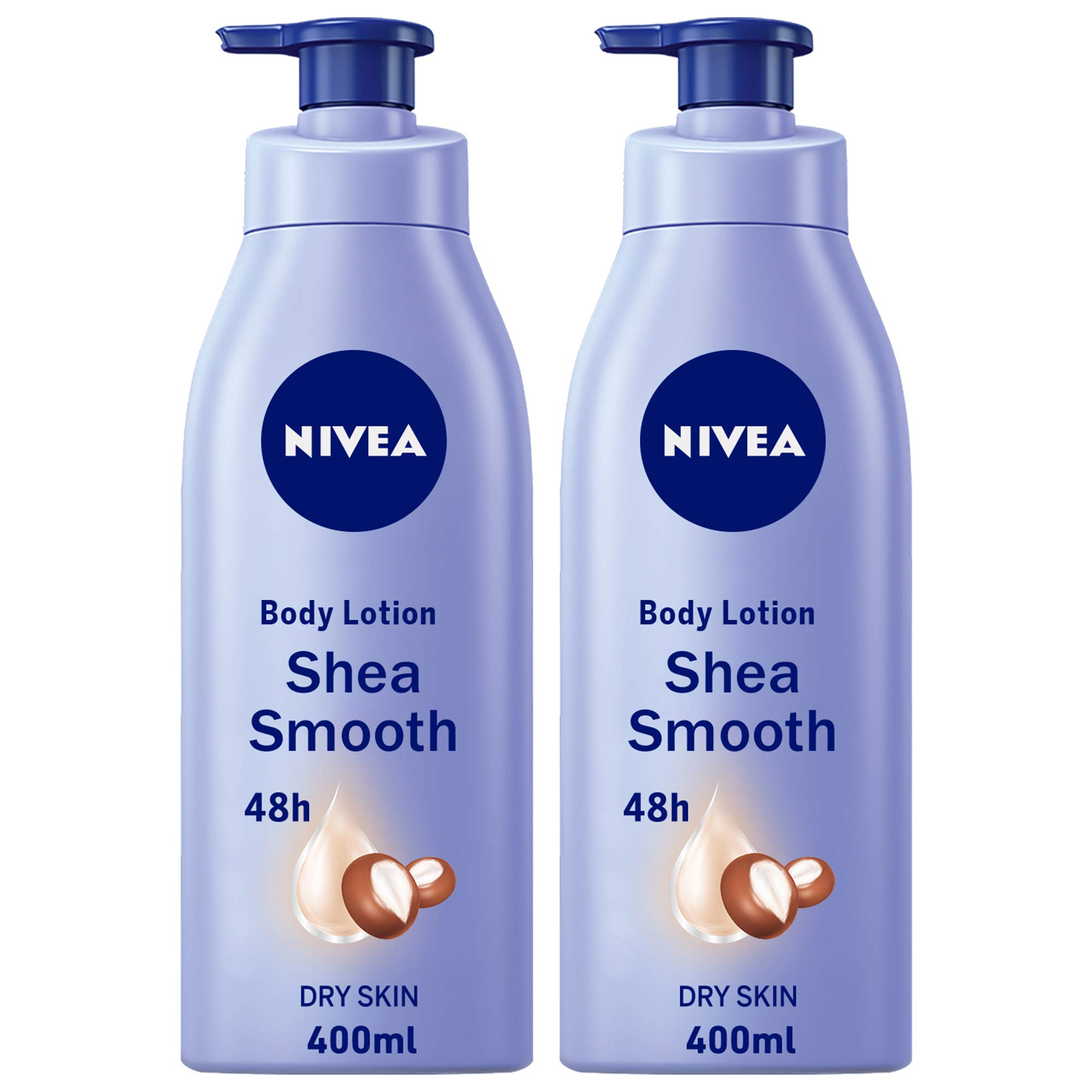 NIVEABody Lotion Dry Skin, Moisturizing Shea Smooth Shea Butter, 2x400ml