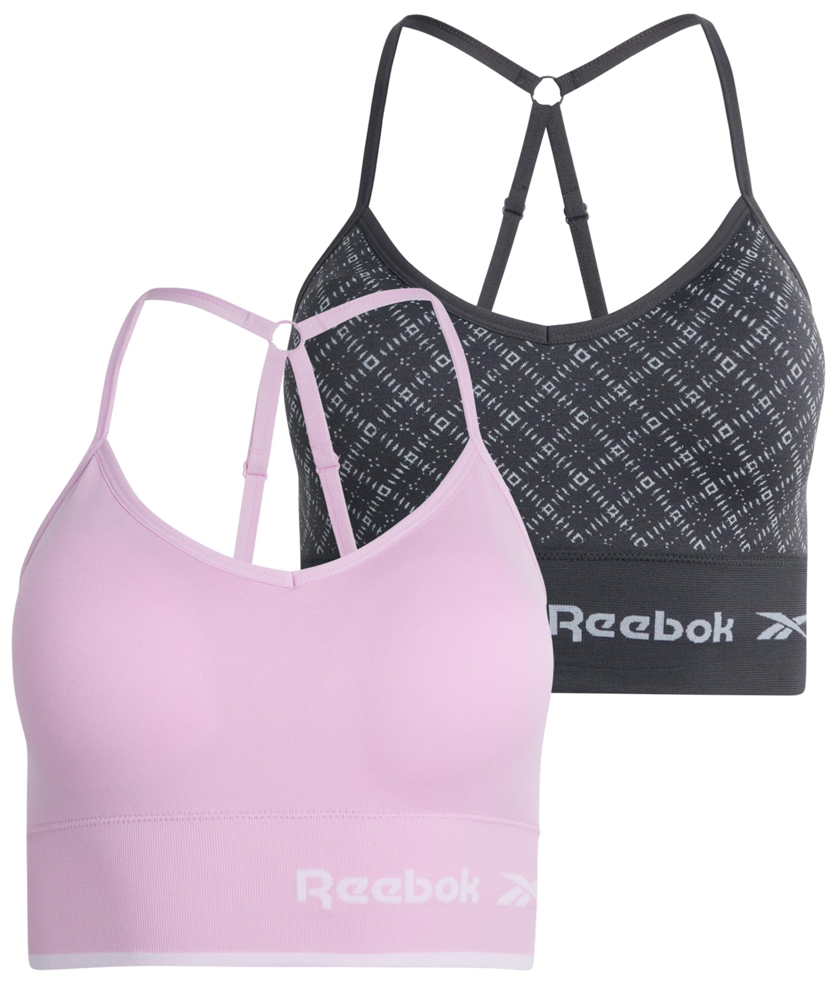 Reebok Women's Bra - Seamless Performance Longline Cami Bralette (2 Pack)