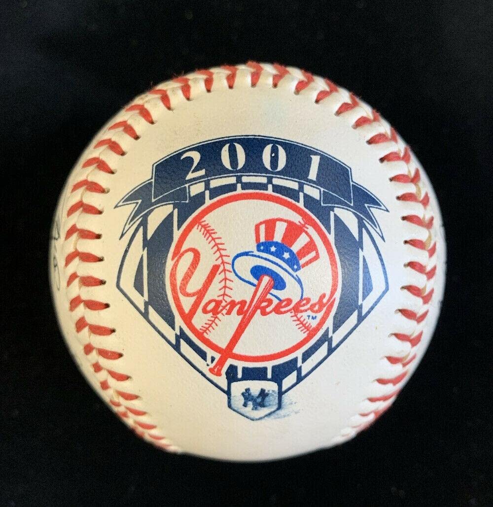 2001 New York Yankees Facsimile Team Signed Fotoball Baseball 25 sigs w/Jeter - Autographed Baseballs