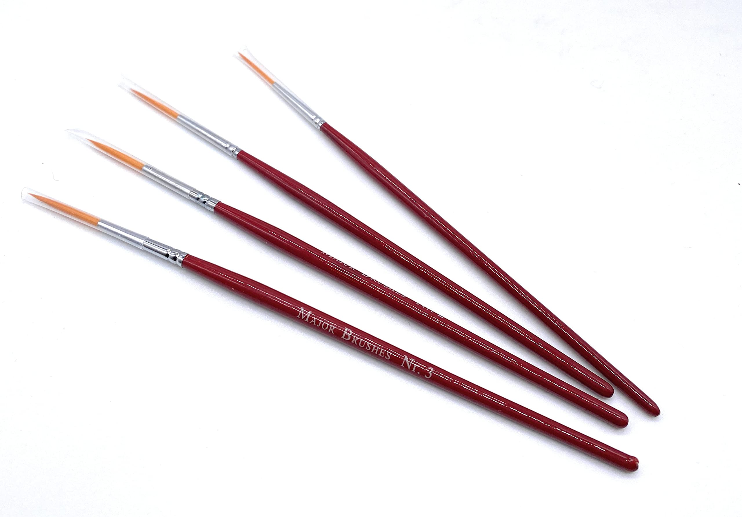 Rigger Brush Set of 4 Artists Fine Detail Paint Brushes Pack in Sizes 0, 1, 2, 3