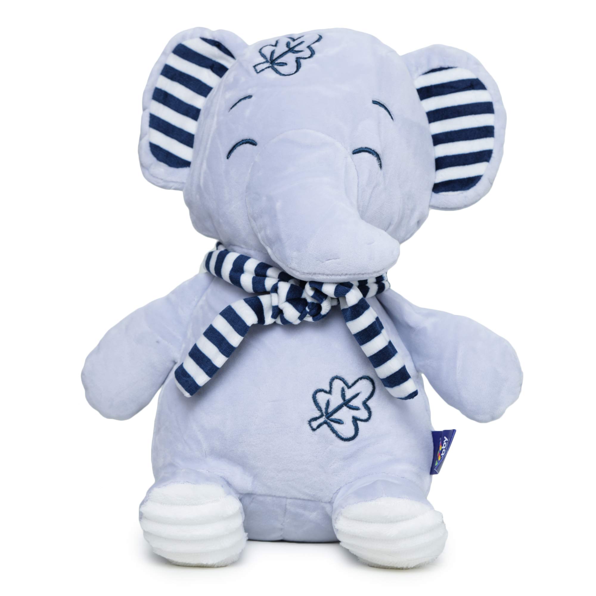 Webby Soft Seated Animal Plush Elephant Toy, Blue 28cm