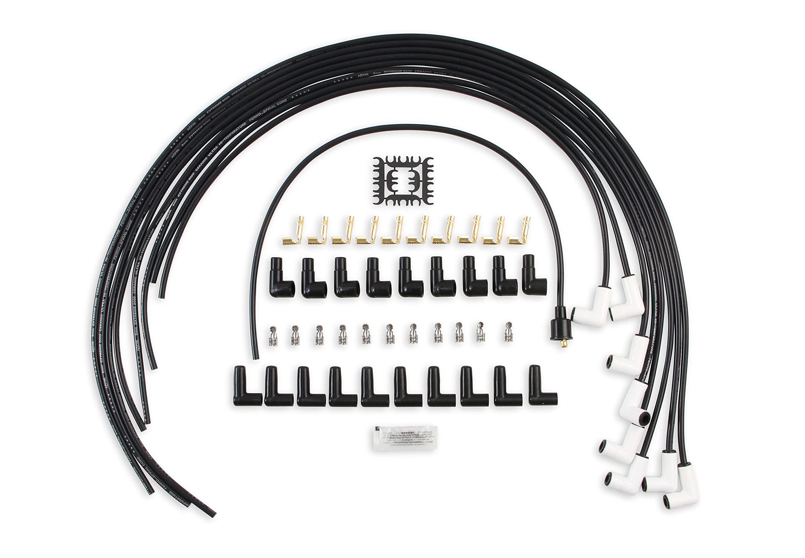 ACCEL9001C Extreme 9000 Spark Plug Wire Set - Universal - 90 Degree White Ceramic Boots