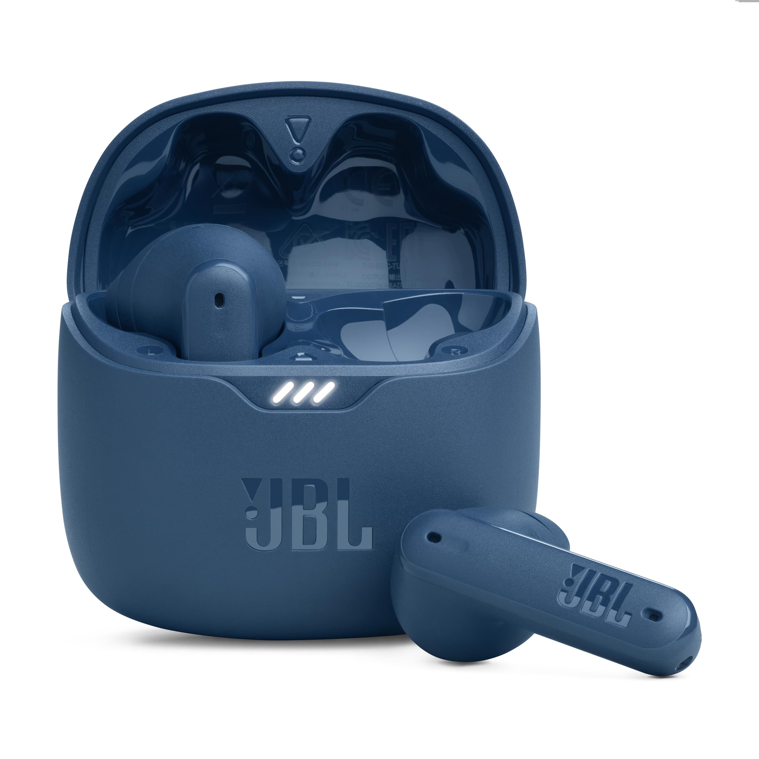 JBL Tune Flex True Wireless Noise Cancelling Earbuds, Pure Bass, ANC + Smart Ambient, 4 Microphones, 32H of Battery, Water Resistant & Sweatproof, Comfortable Fit - Blue, JBLTFLEXBLU