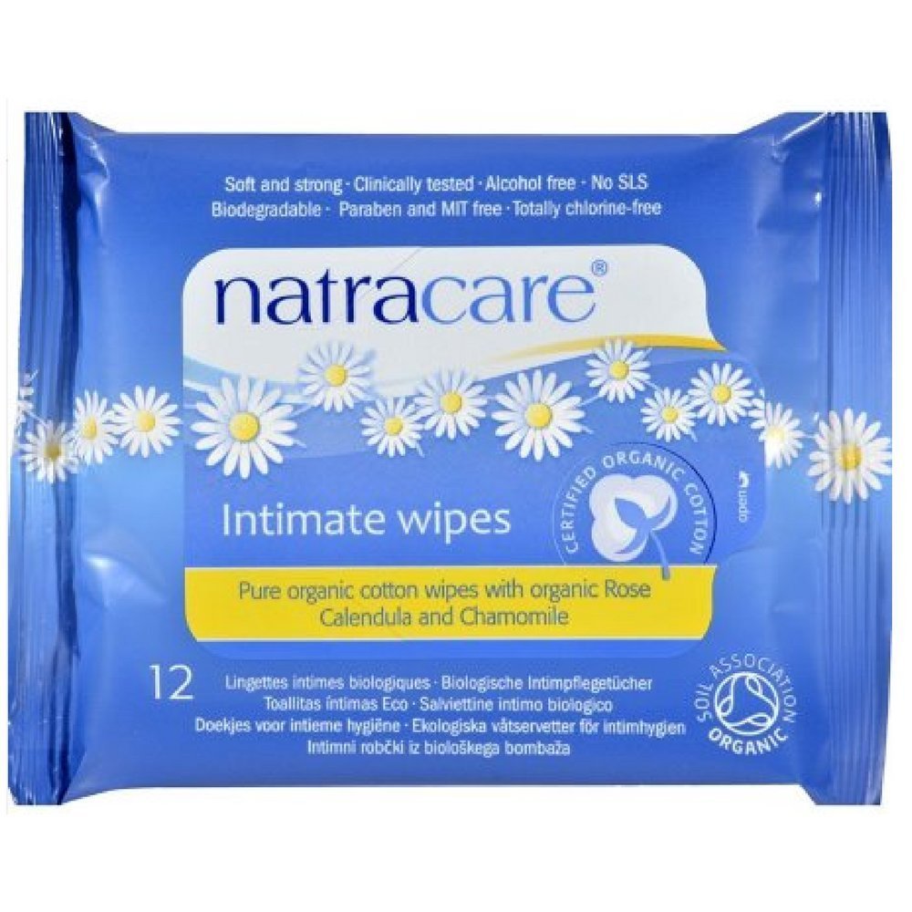 NATRACARE Wipes,Intimate,Cotton, 12 CT (Pack of 6)