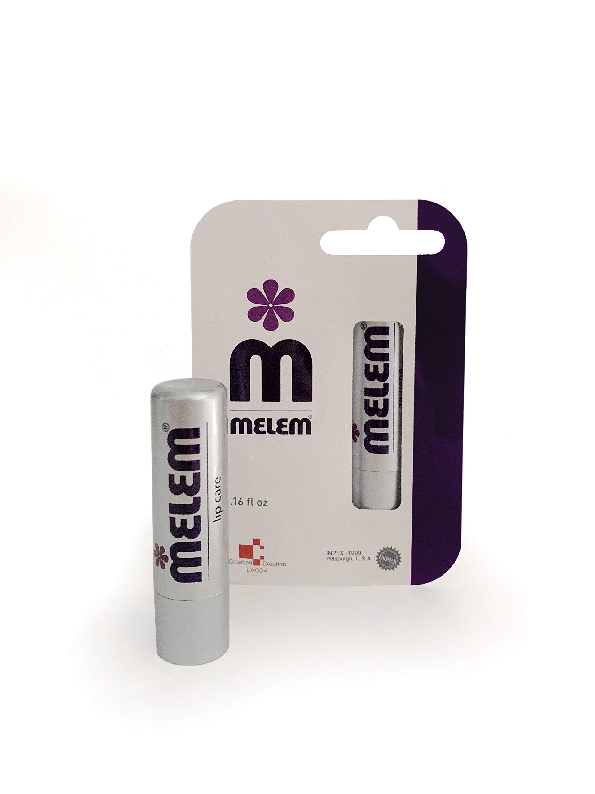 Melem Lip Balm with Lanolin, Moisturizing, Long Lasting, for Dry, Cracked and Chapped Lips in Silver Stick (.16 ounces)