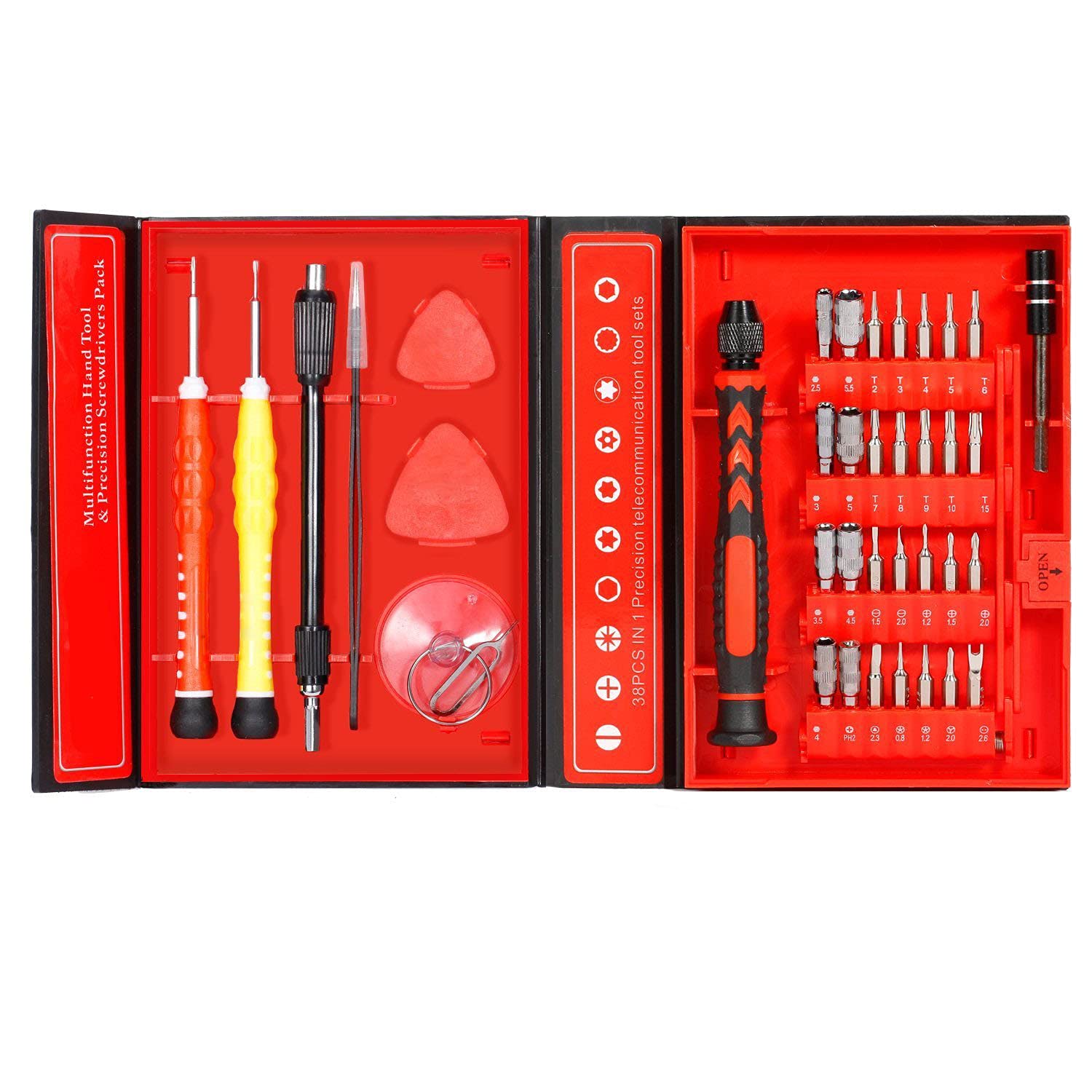 Kuptone 38 in 1 Precision Screwdriver Set, Screwdriver Bit Sets Mini Screwdriver Set with Portable Case, DIY Repair Tools Kit for iPhone Laptop PC Watch Glasses and Other Electronics