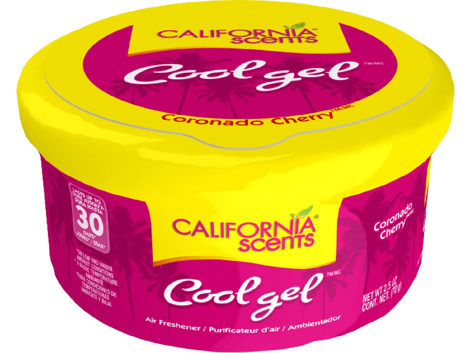 California Scents Cool Gel - The Best Car Air Freshener with Cool Gel Technology - Long-Lasting Odor Eliminator and Auto Air Freshener for Cars (Coronado Cherry, 1 Pack)