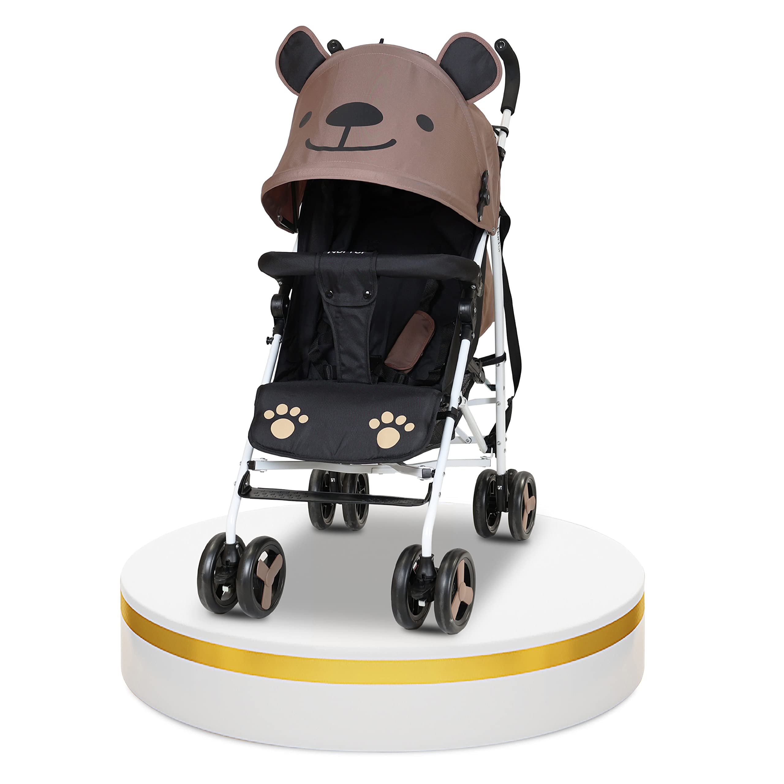 Nurtur Luca Bear Baby/Kids Lightweight Stroller 0 36 Months, Storage Basket, Detachable Bumper, 5 Point Safety Harness, Compact Design, Shoulder Strap Official Nurtur Product,