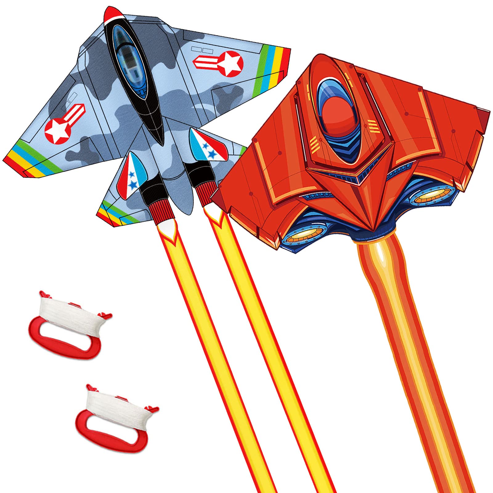 2 Pack Kites, Dragon Kite| Airplane Kite| Turkey Kite| Eagle Kite for Kids Ages 4-8 8-12 & Adults, Large Kids Kite with 328FT String Easy to Fly for Beach Park Family Outdoor Games and Activities