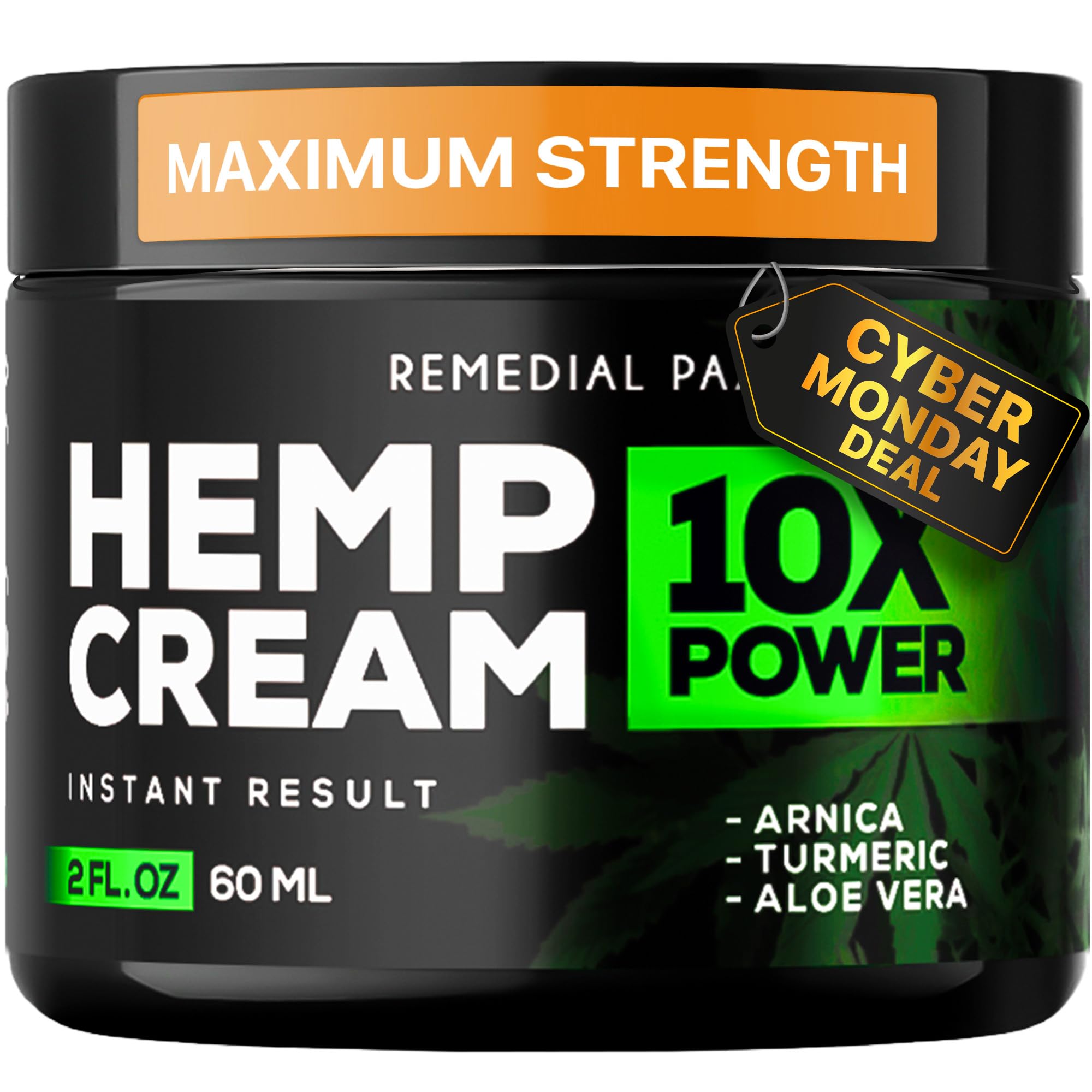 REMEDIAL PAX Instant Hеmp Cream – Soothes Discomfort in Muscles Joints Nerves Back Neck Knees Shoulders Hips– Maximum Joint Support – MSM Turmeric and Arnica – All-Natural Formula