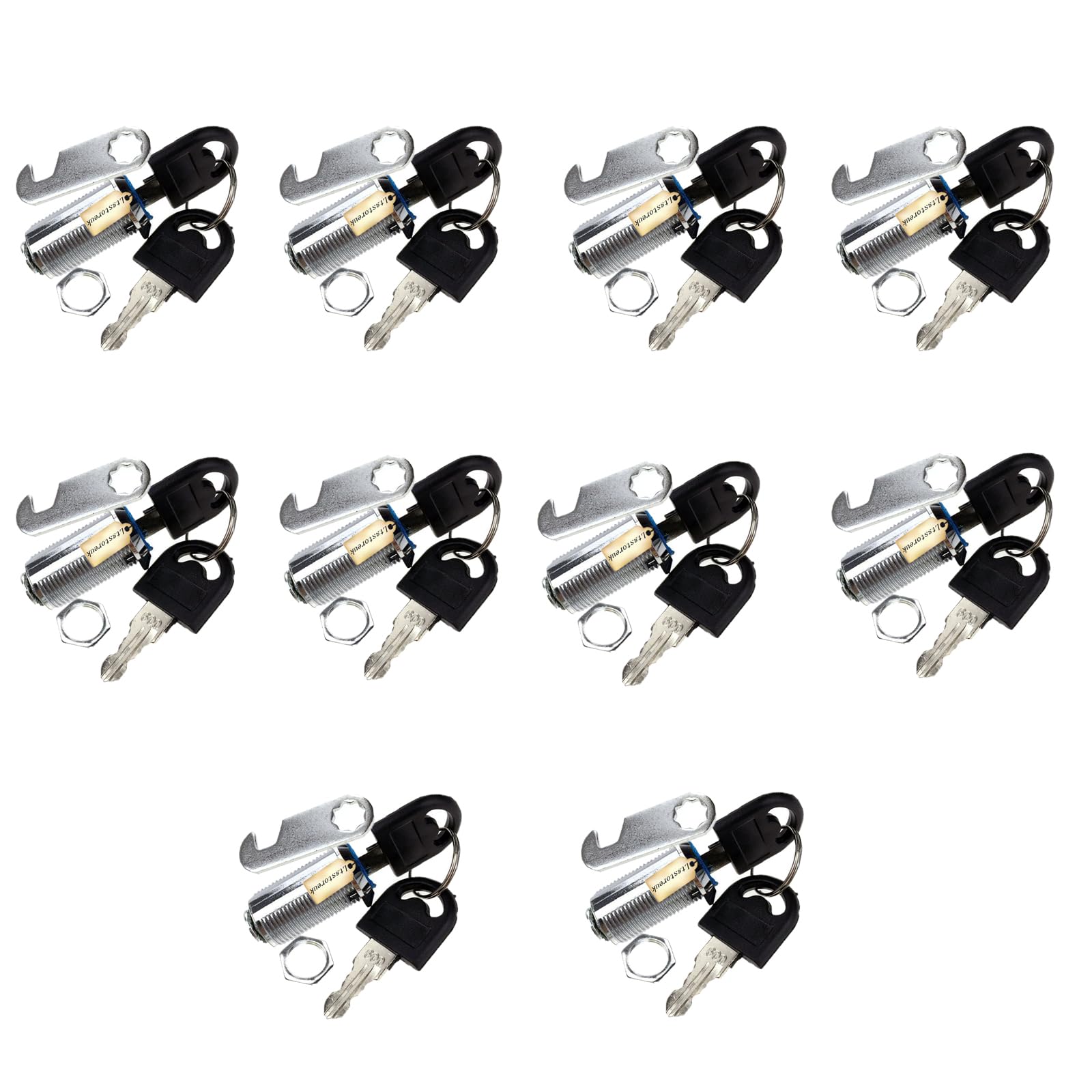 Lsgoodcare10Pack Security Mailbox Lock Cabinet Drawer Cupboard Cam Lock 30Mm with 20 Keys, Each Lock with Same Key