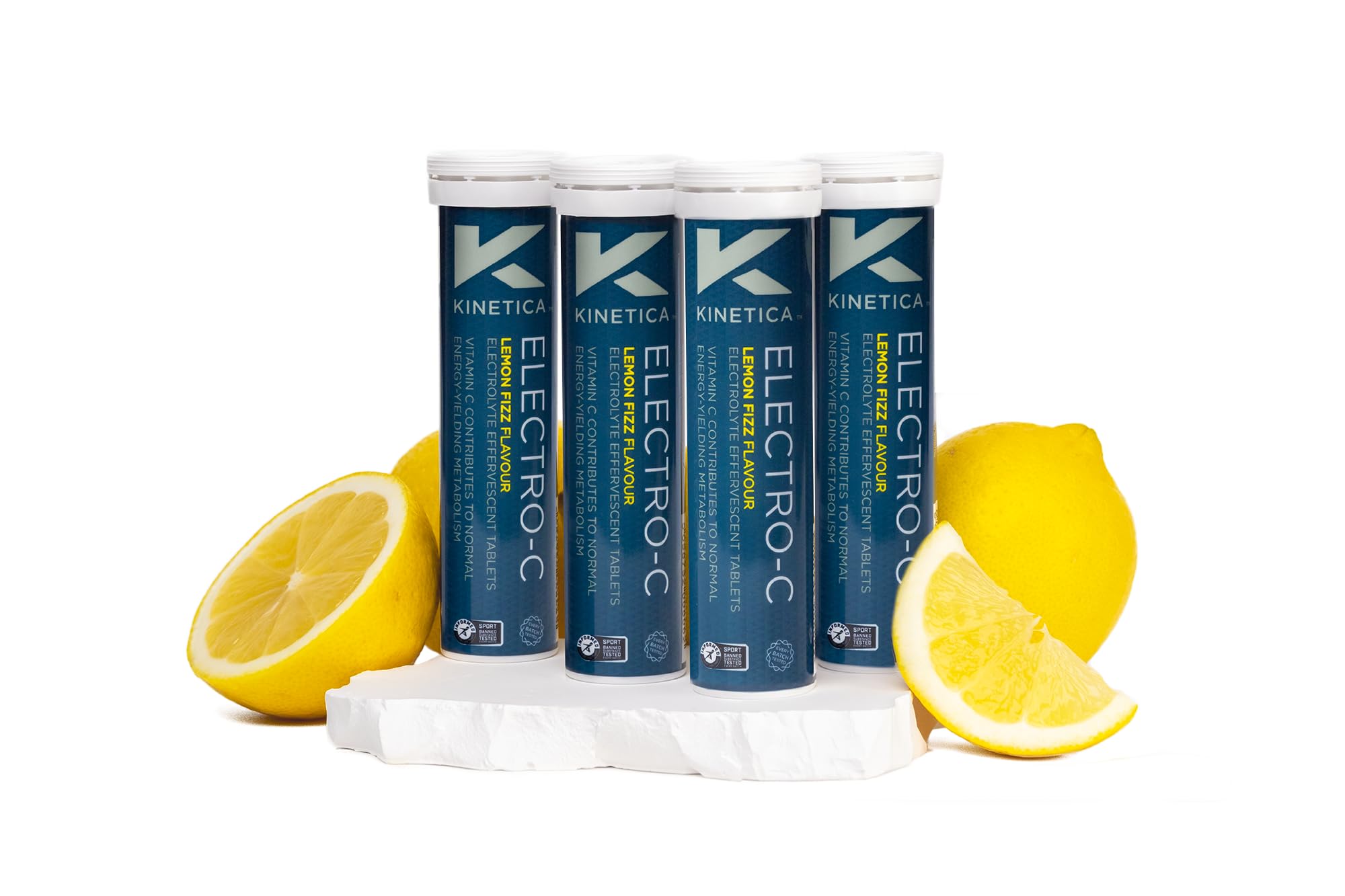 KineticaElectro-C Lemon Flavour Electrolytes Rehydration Drink Tablets, 12 Pack