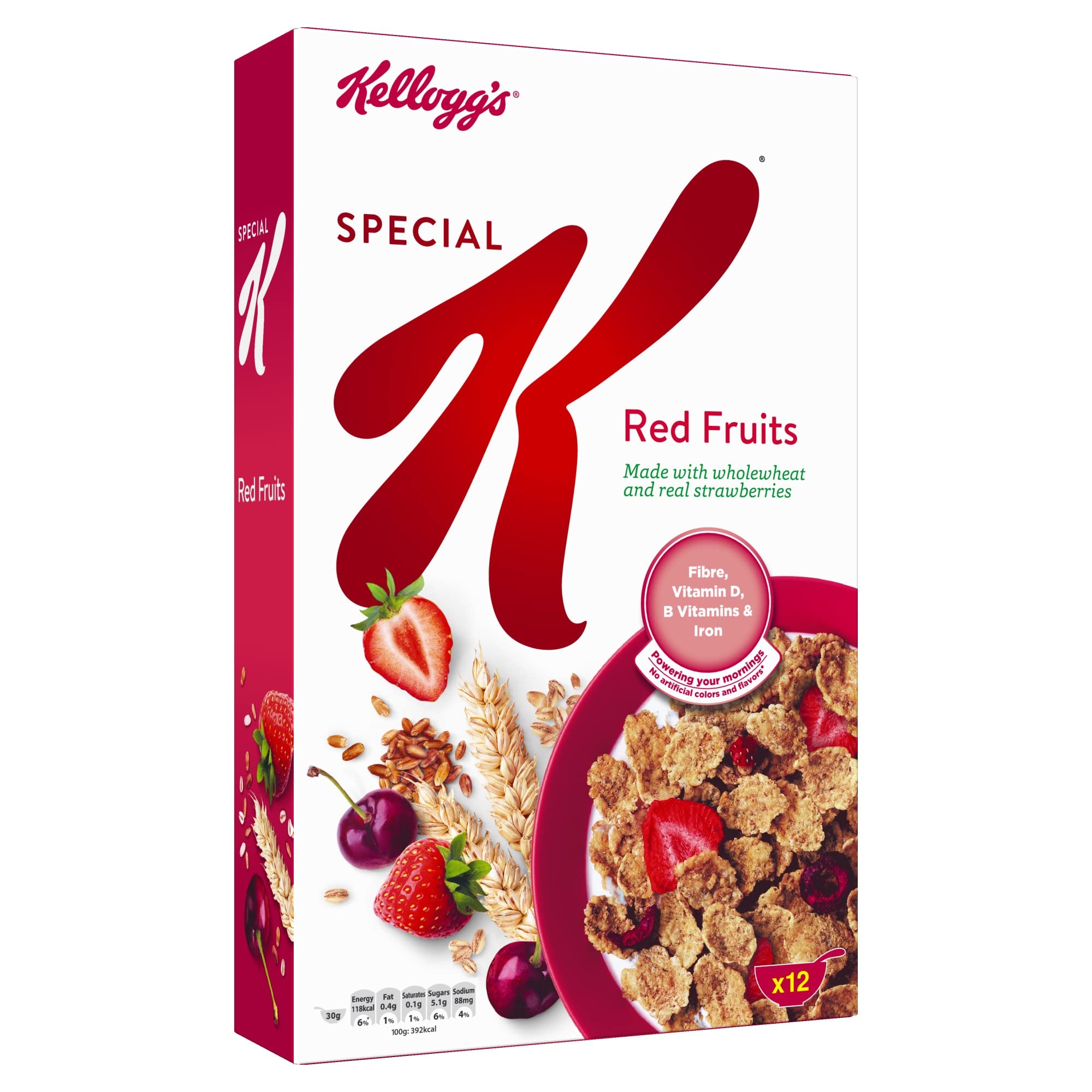 Kellogg's Special K Red Berries | 375g | With Whole Wheat & Real Strawberries | Multi grain nourishment | Source of fibre | High zinc and iron| Ideal for healthy breakfast ​