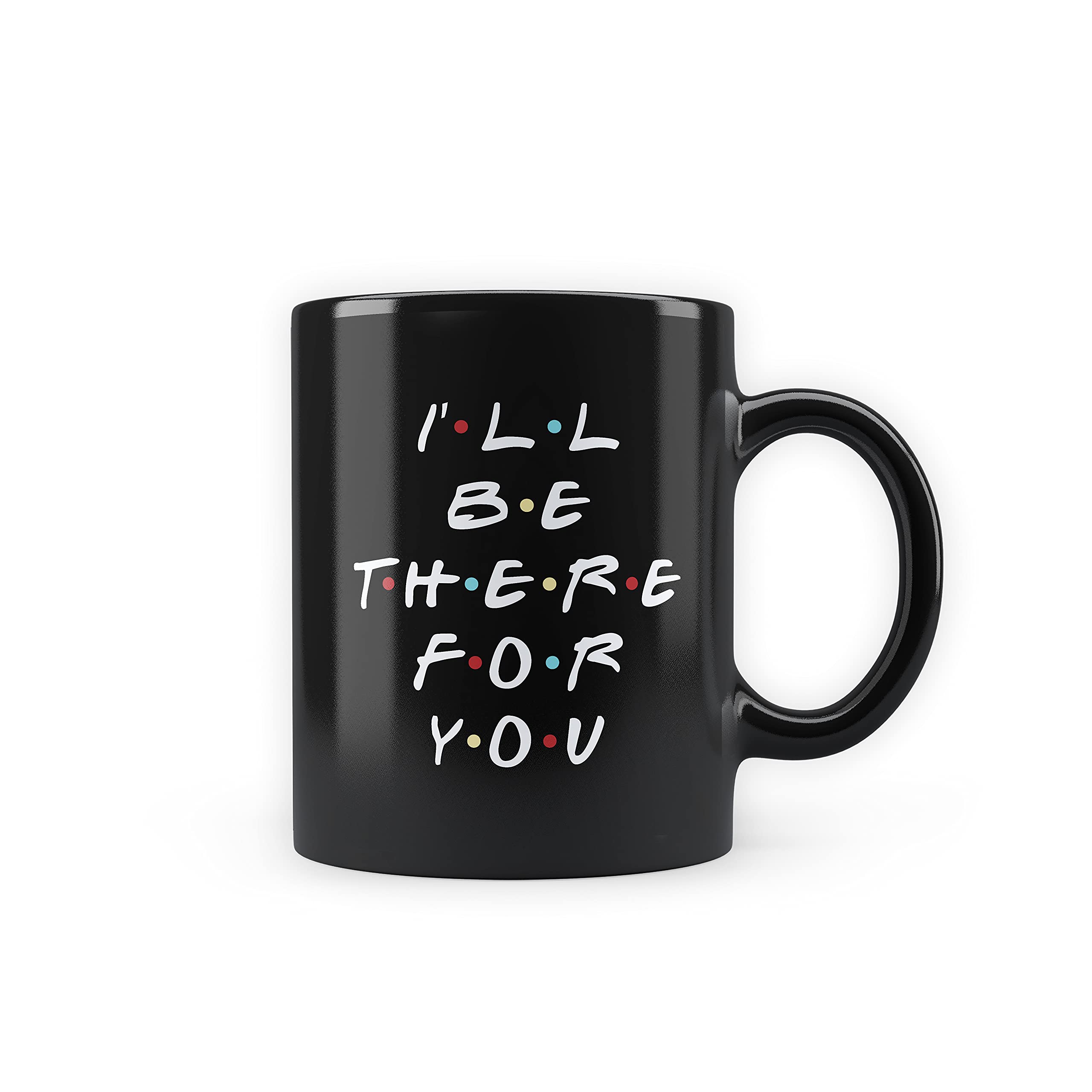 MC SID RAZZ - Friends TV Series - I'll Be There for You Black Premium Patch Coffee Mug 350ml ( with Gift Coaster ) - Officially Licensed by Warner Bros, USA.