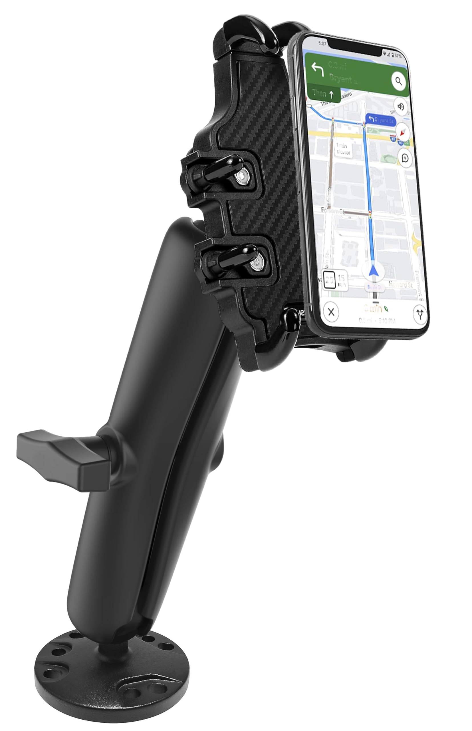 AceTaken Drill-Down Dash-Board Phone Mount Holder Compatible with Samsung Galaxy S24 S23 S22 and iPhone 15 pro Max 14 13 12 11 Cell-Phones (7.9'' Length)